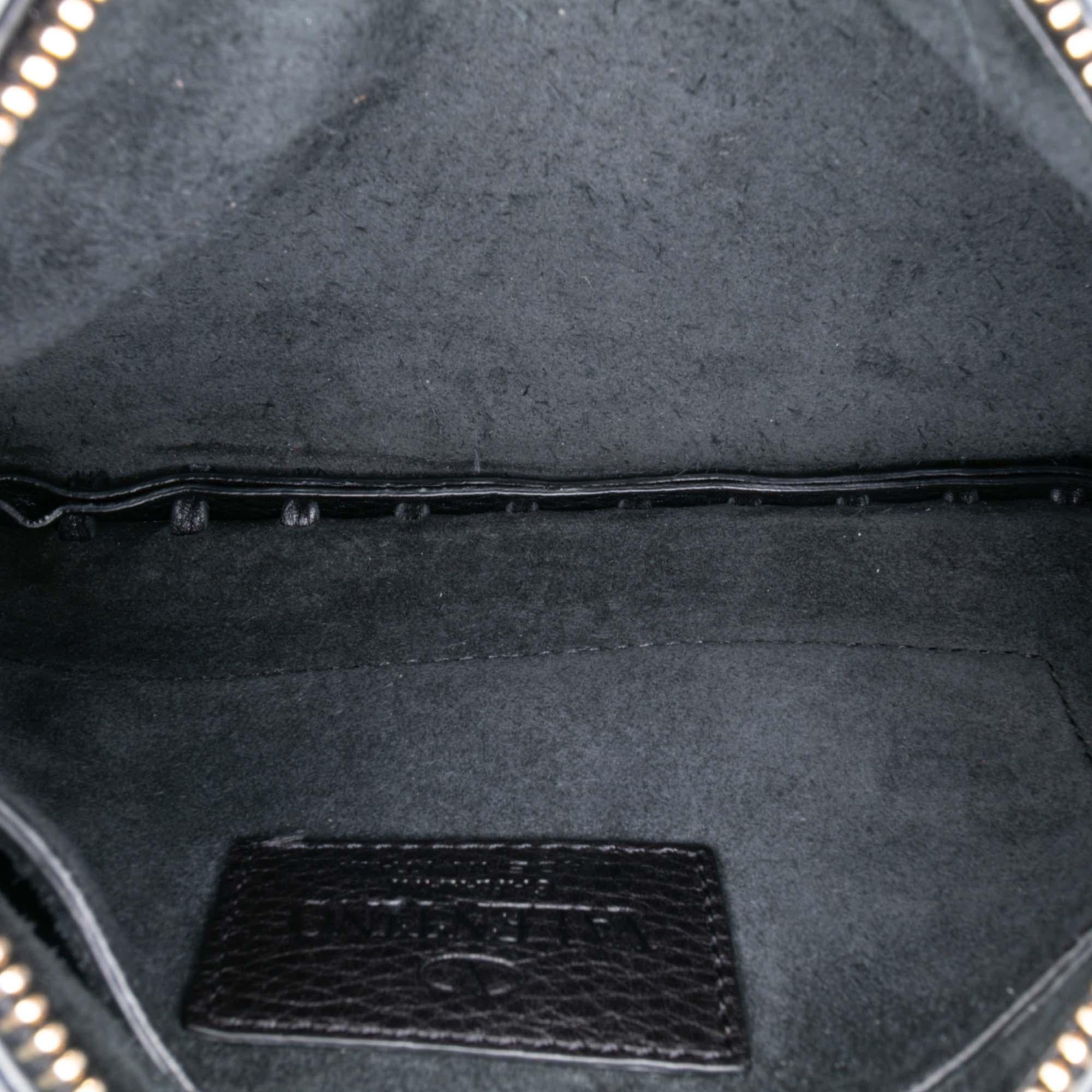 Valentino Grained Calfskin C Rockee Zodiac Fringe Clutch