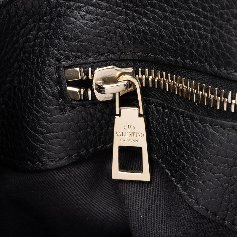 Valentino Grained Calfskin Rockstud Twiny Convertible Top Handle Bag (SHF-3PqWxk)