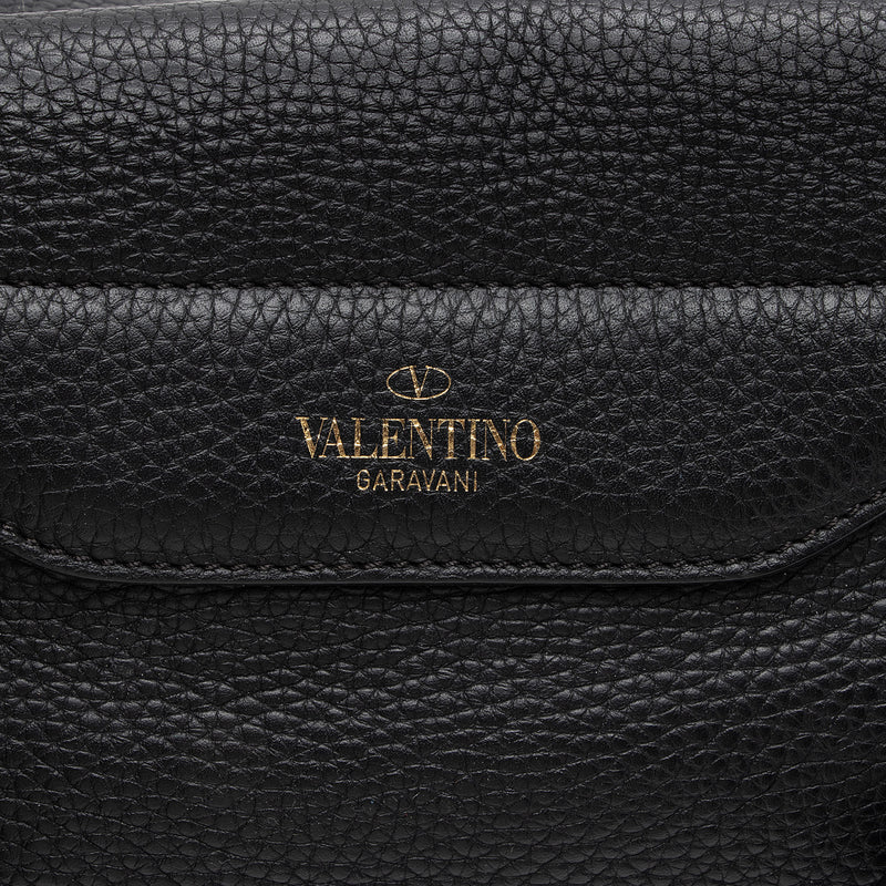 Valentino Grained Calfskin Rockstud Twiny Convertible Top Handle Bag (SHF-3PqWxk)