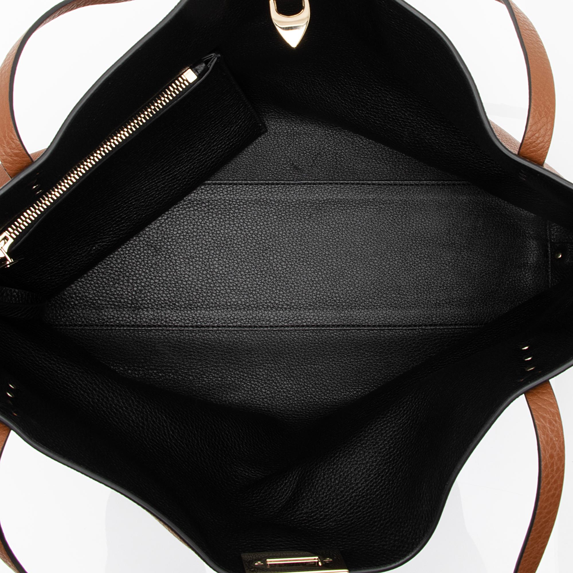 Valentino Grainy Calfskin Rockstud Slouch Medium Tote