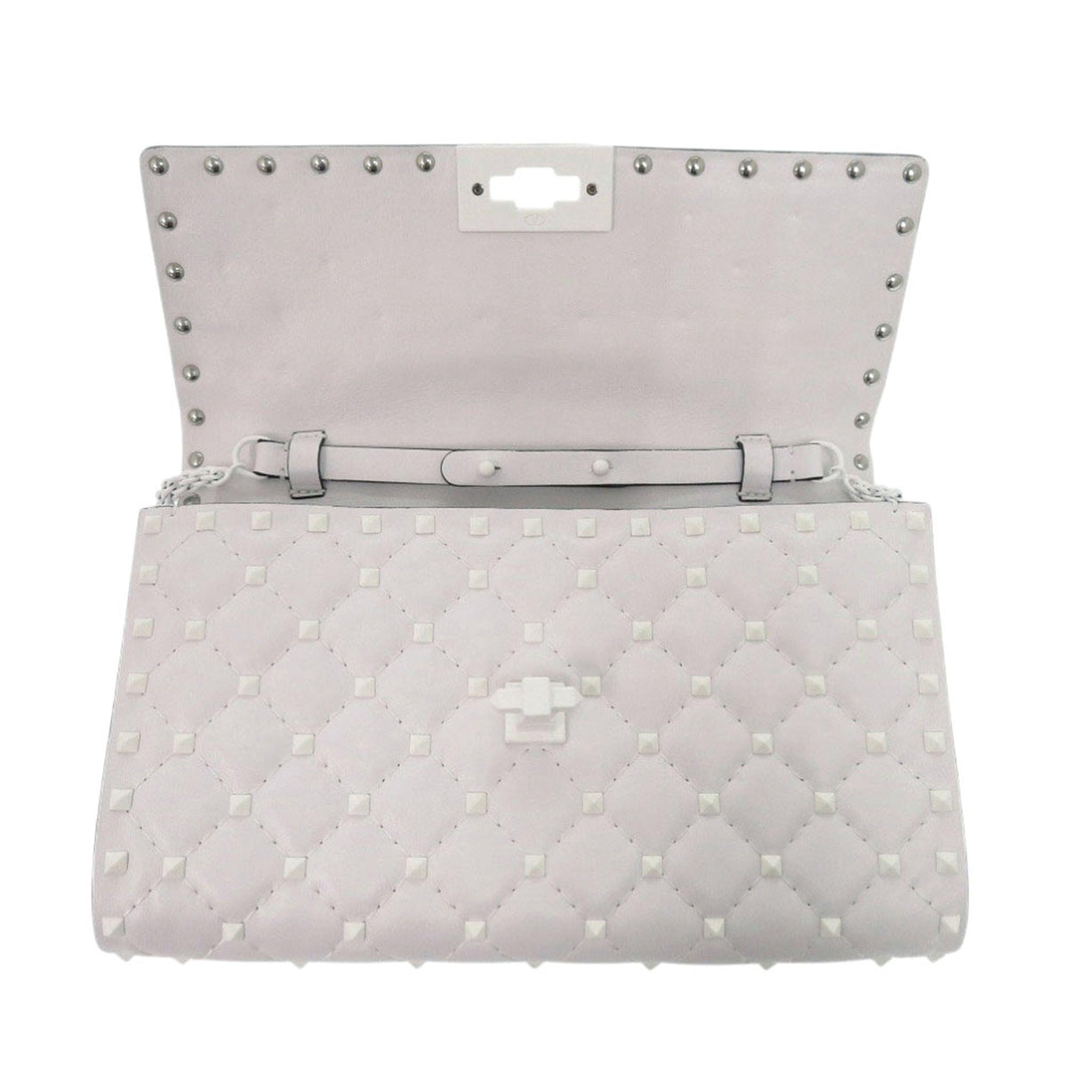 Valentino Lambskin Free Rockstud Spike Wallet On Chain