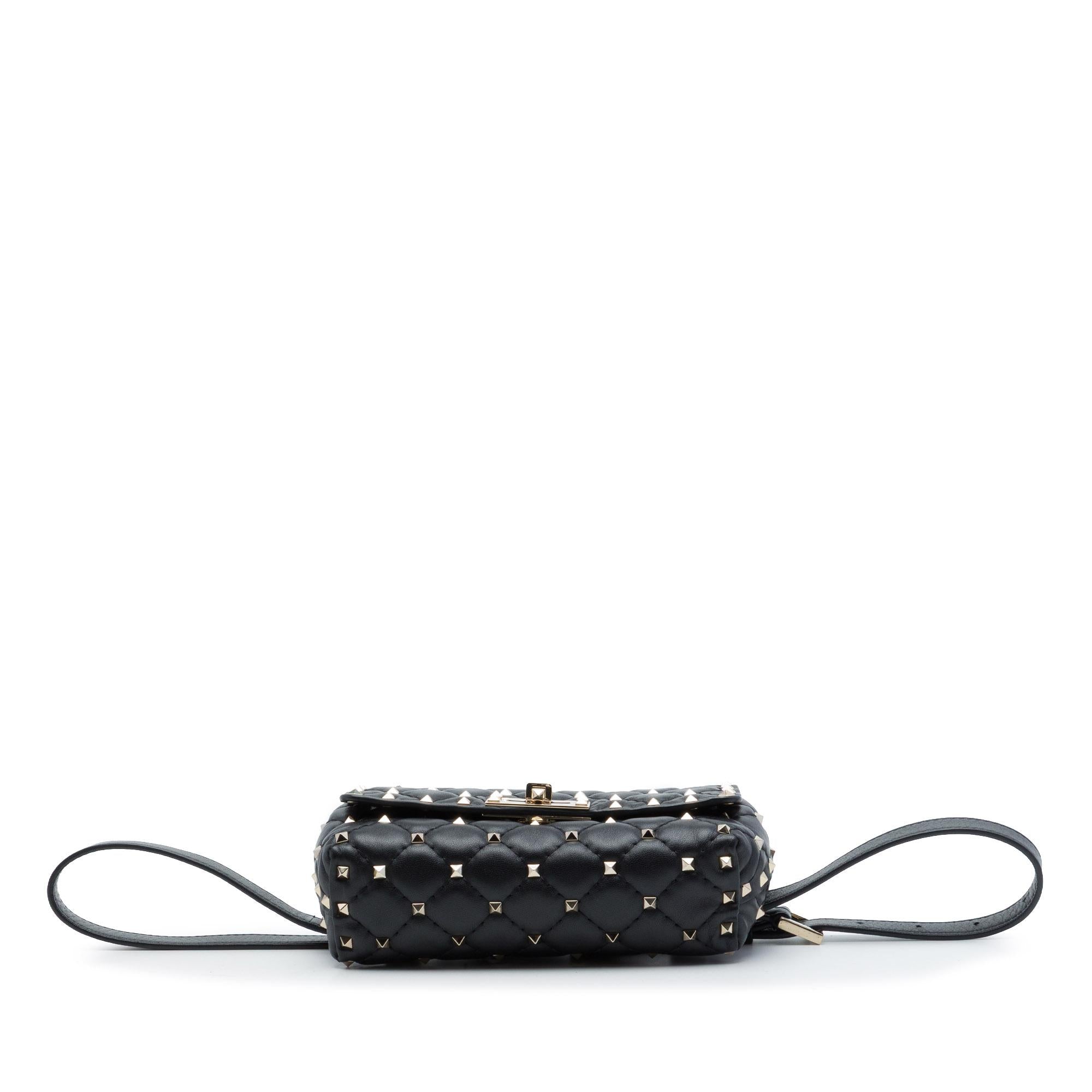 Valentino Lambskin Rockstud Spike Belt Bag