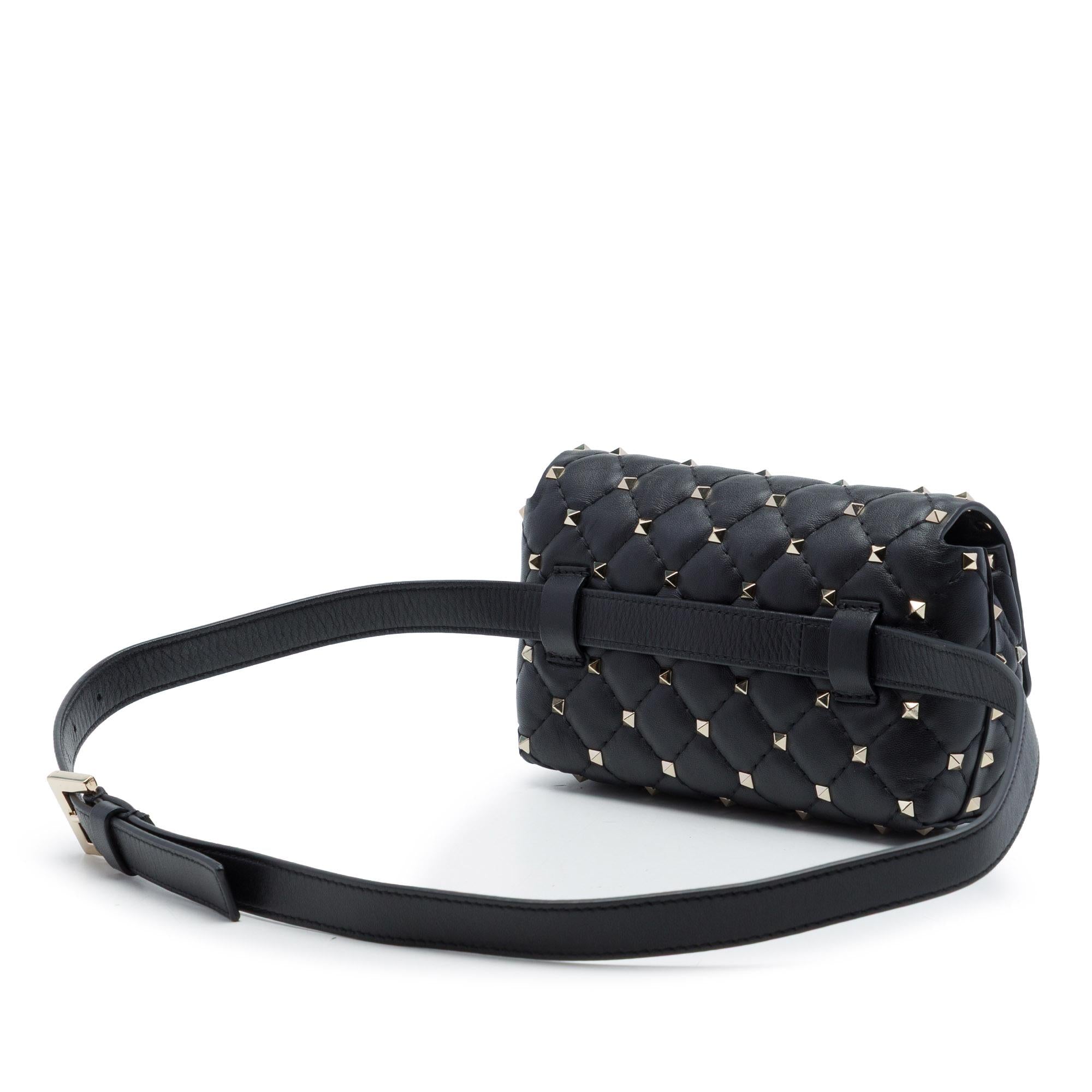 Valentino Lambskin Rockstud Spike Belt Bag