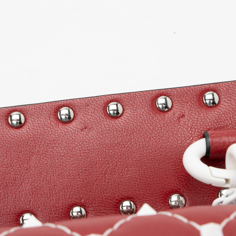 Valentino Calfskin Rockstud Spike Up Chain Small Shoulder Bag (SHF-20489)