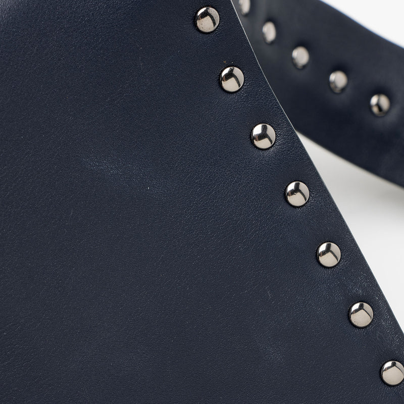 Valentino Lambskin Colorblock Rockstud Top Handle Shoulder Bag (SHF-IpHYts)