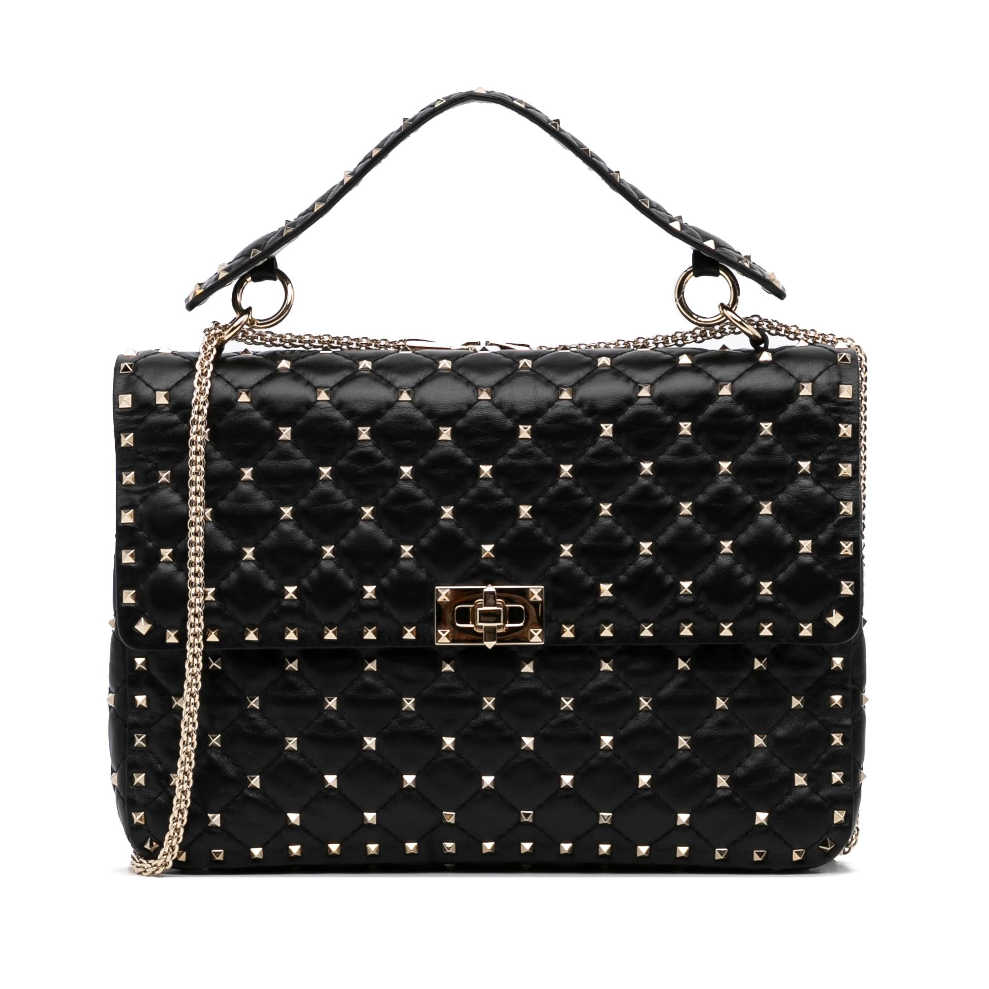 Valentino Large Rockstud Spike Satchel (SHG-xVyPWd)
