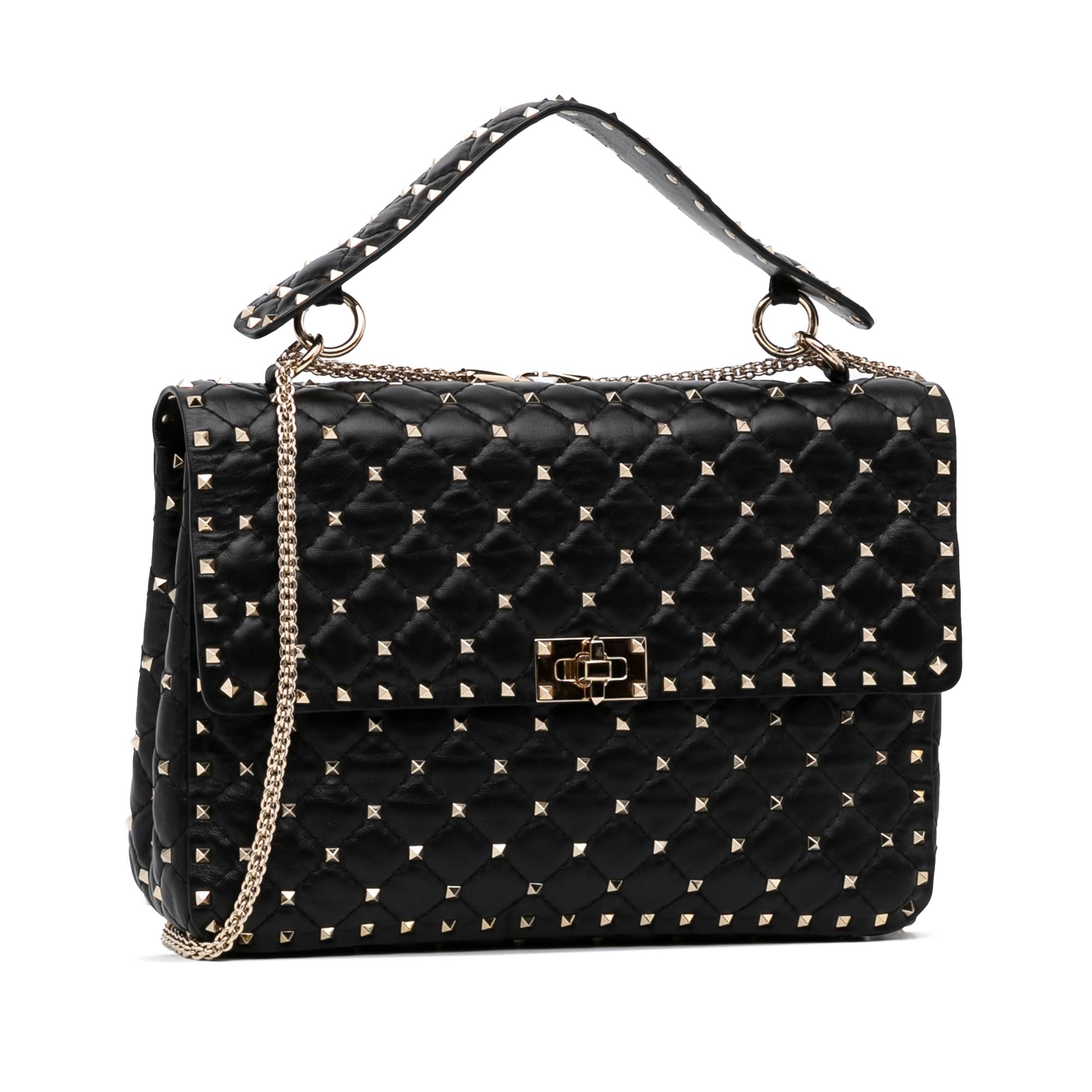 Valentino Large Rockstud Spike Satchel (SHG-xVyPWd)