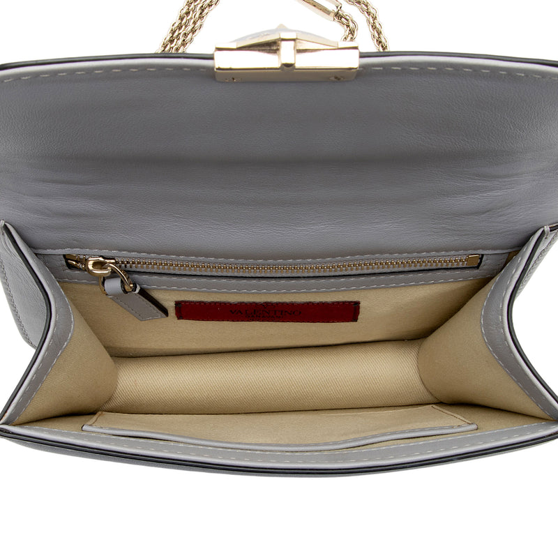 Valentino Calfskin Glam Lock Small Shoulder Bag (SHF-7ggMwP)