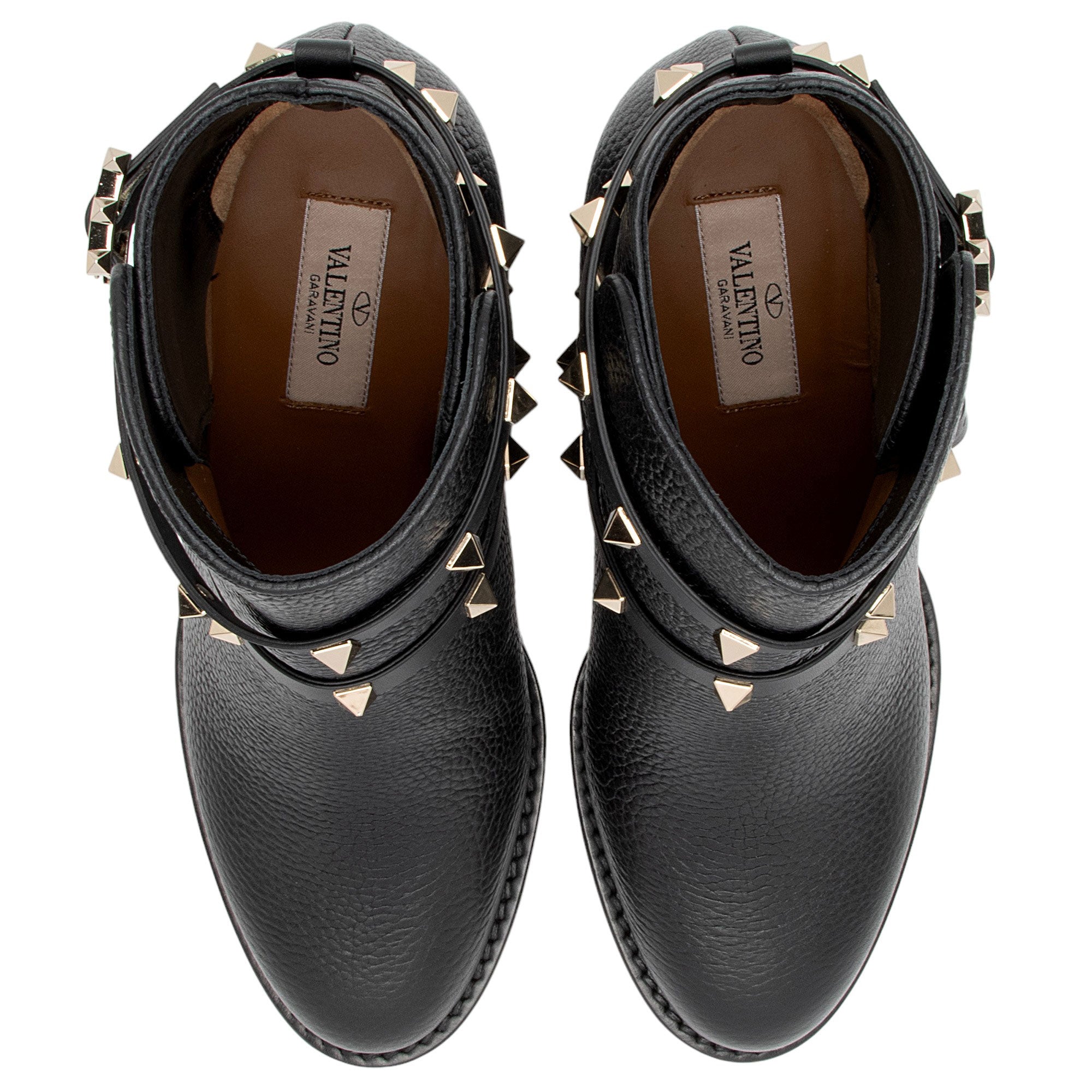 Valentino Leather Rockstud Ankle Booties - Size 8 / 38 (SHF-k8LPXl)