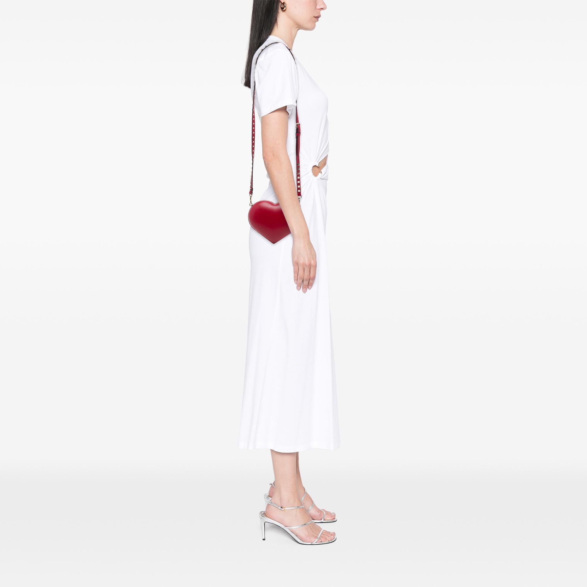 Valentino Leather Rockstud Carry Secrets Heart Minaudiere Crossbody