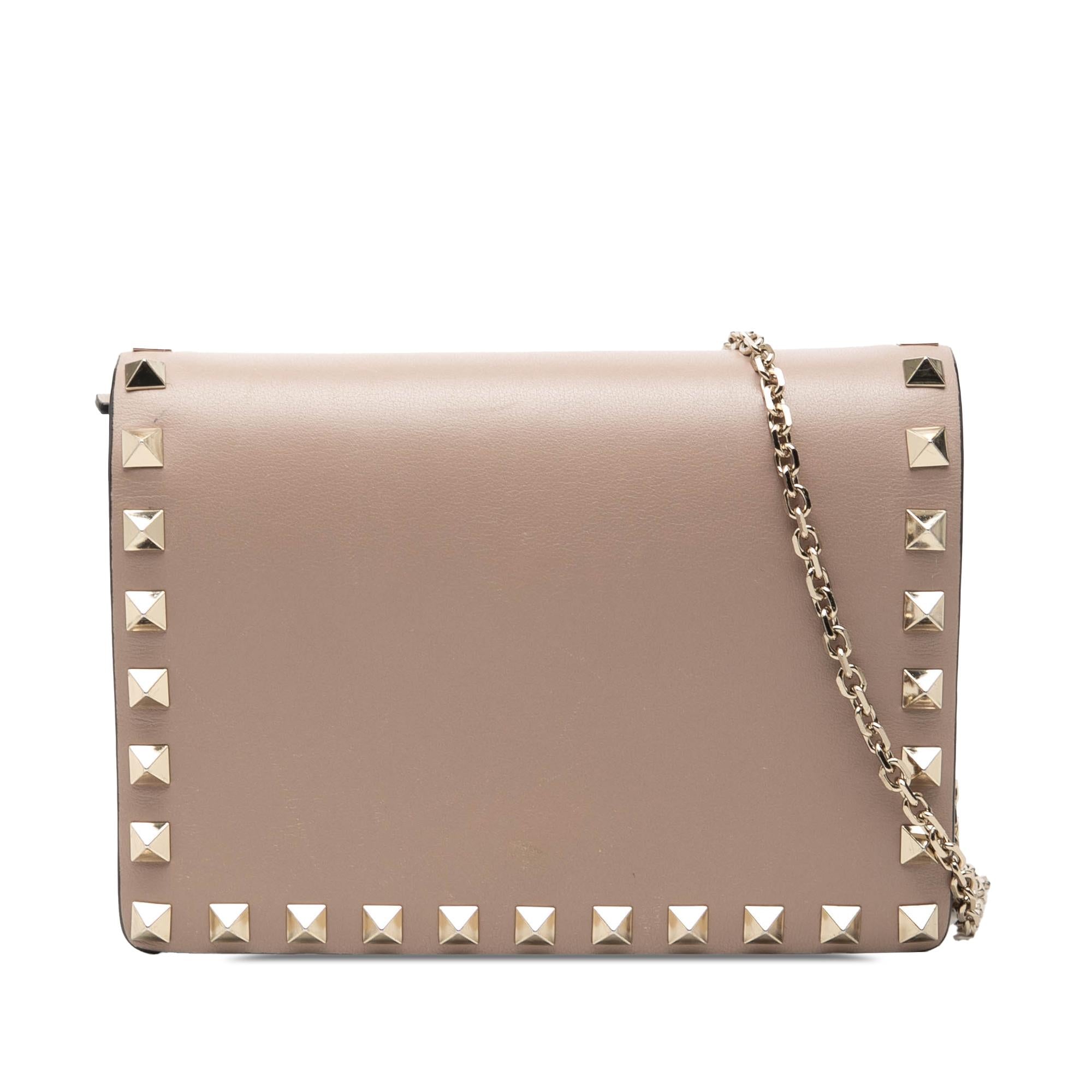 Valentino Leather Rockstud Chain Pouch