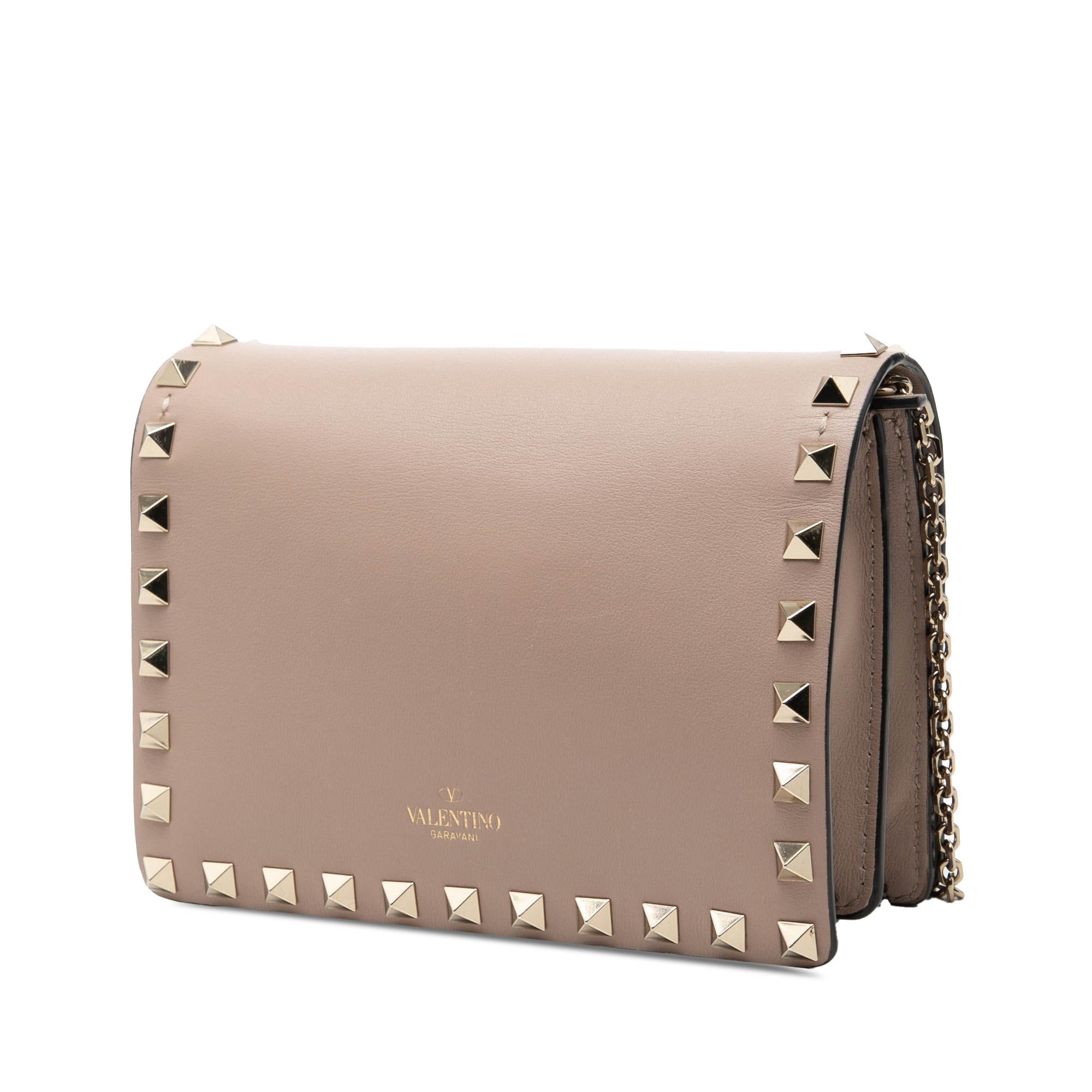 Valentino Leather Rockstud Chain Pouch
