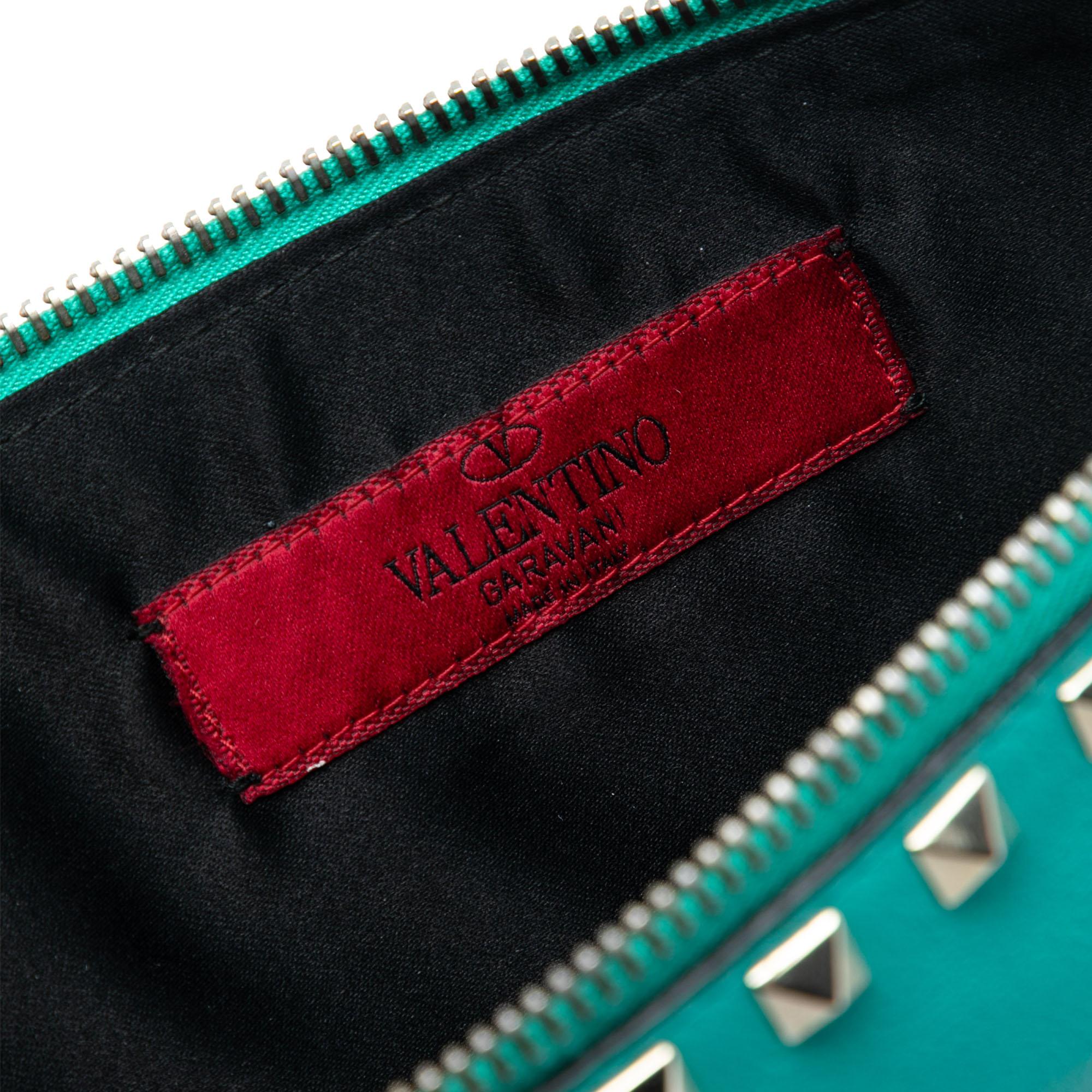Valentino Leather Rockstud Clutch