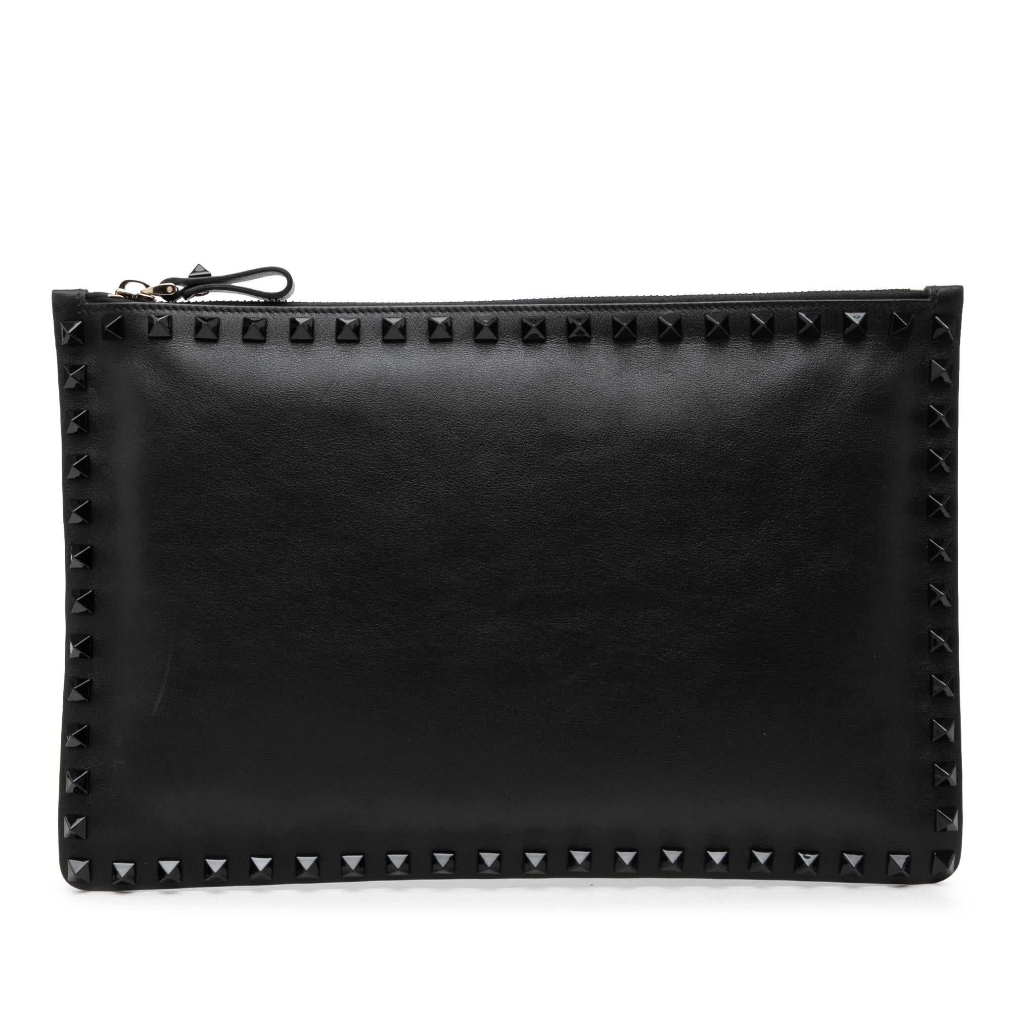 Valentino Leather Rockstud Clutch