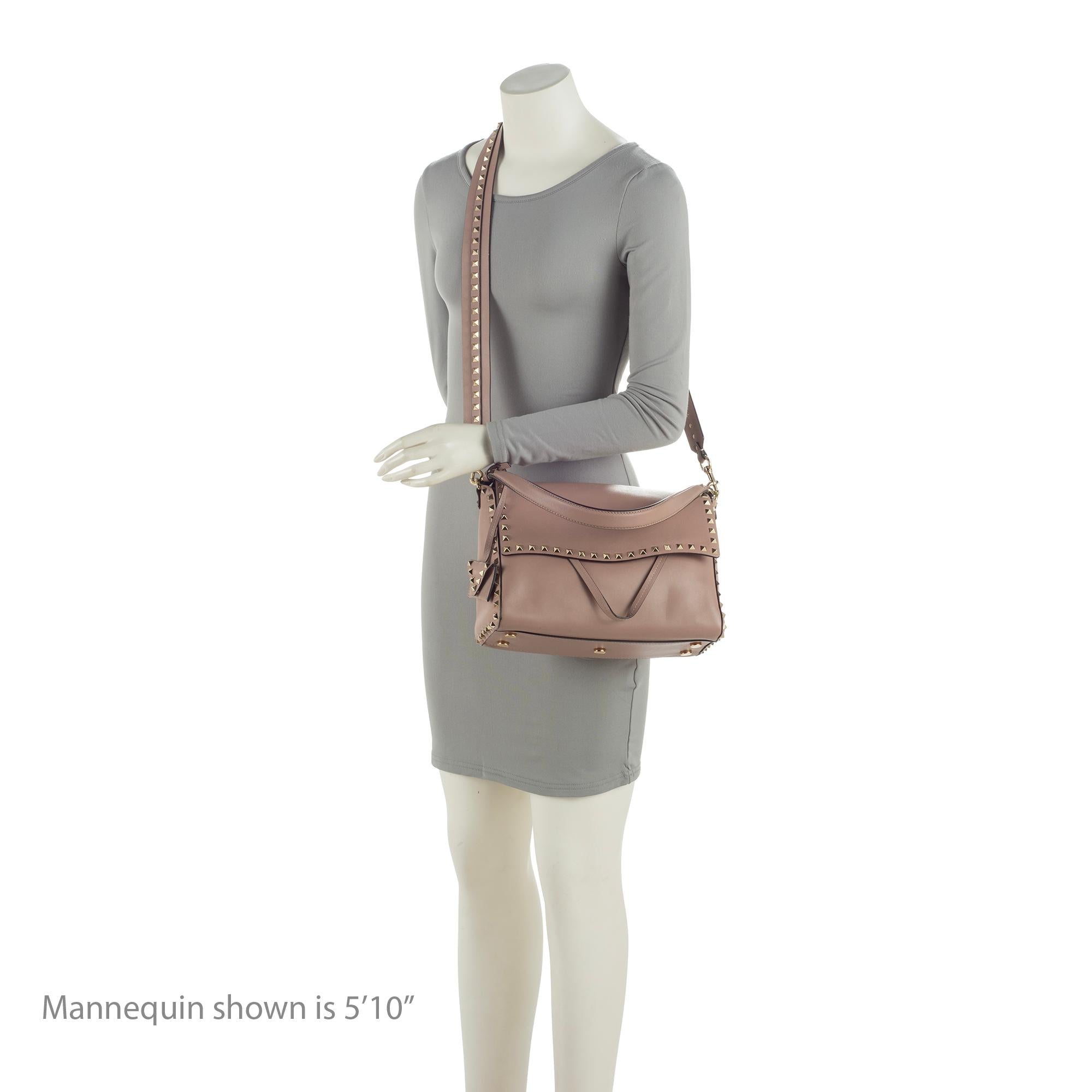 Valentino Leather Rockstud Convertible Shoulder Bag (SHF-TAm8sS)