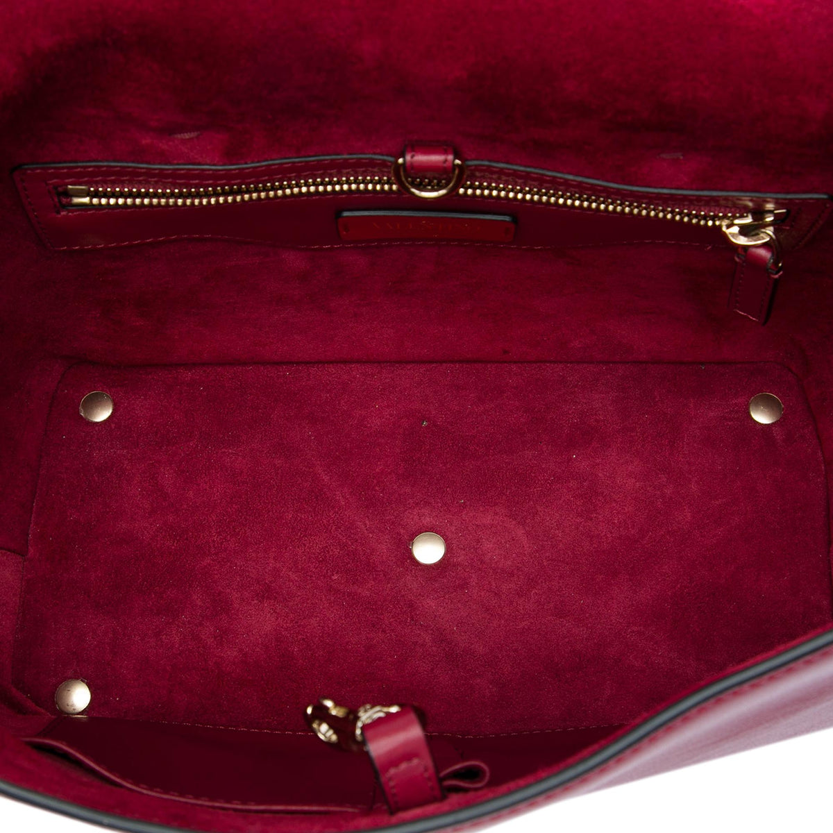 Valentino Leather Rockstud Demilune Satchel