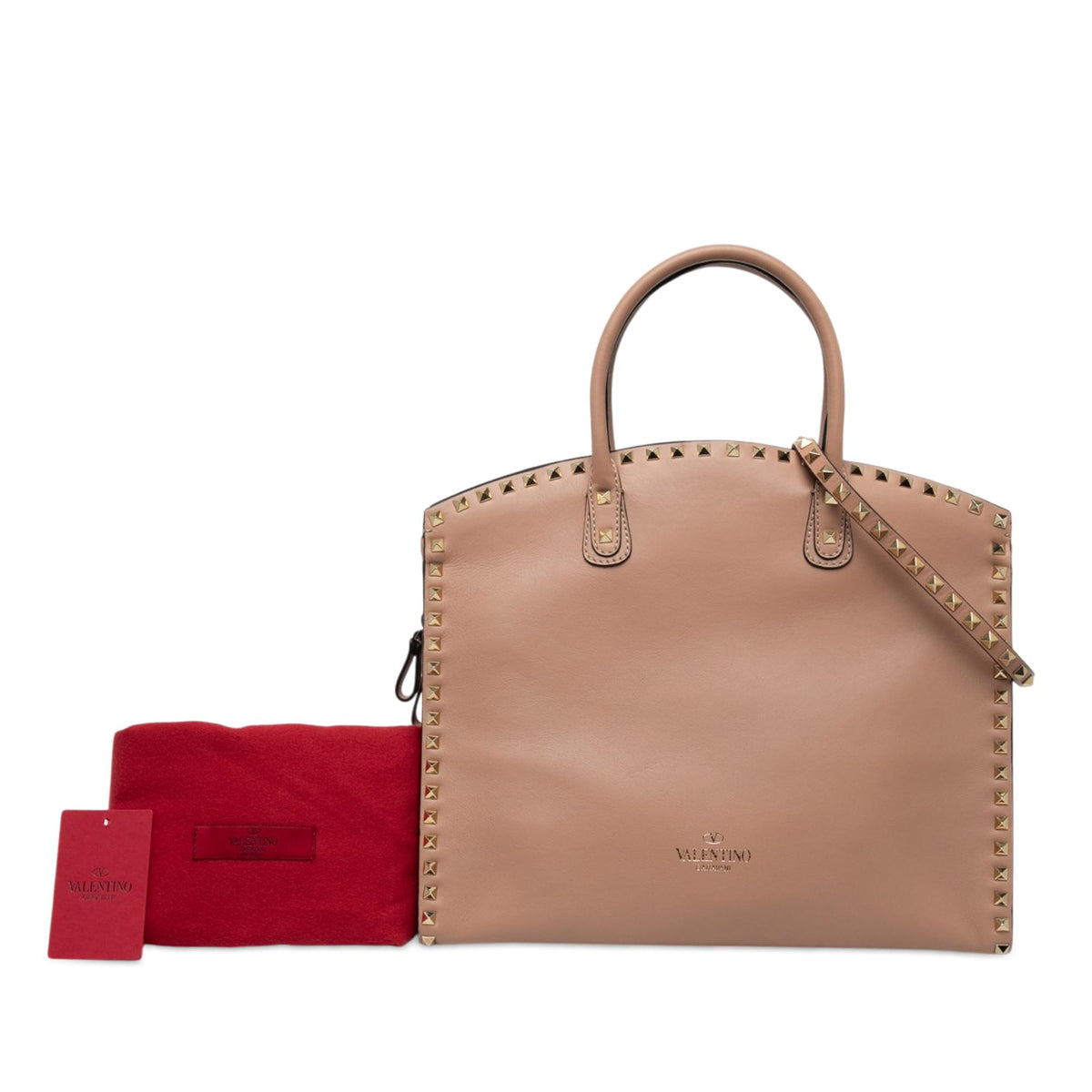 Valentino Leather Rockstud Dome Shopper Satchel