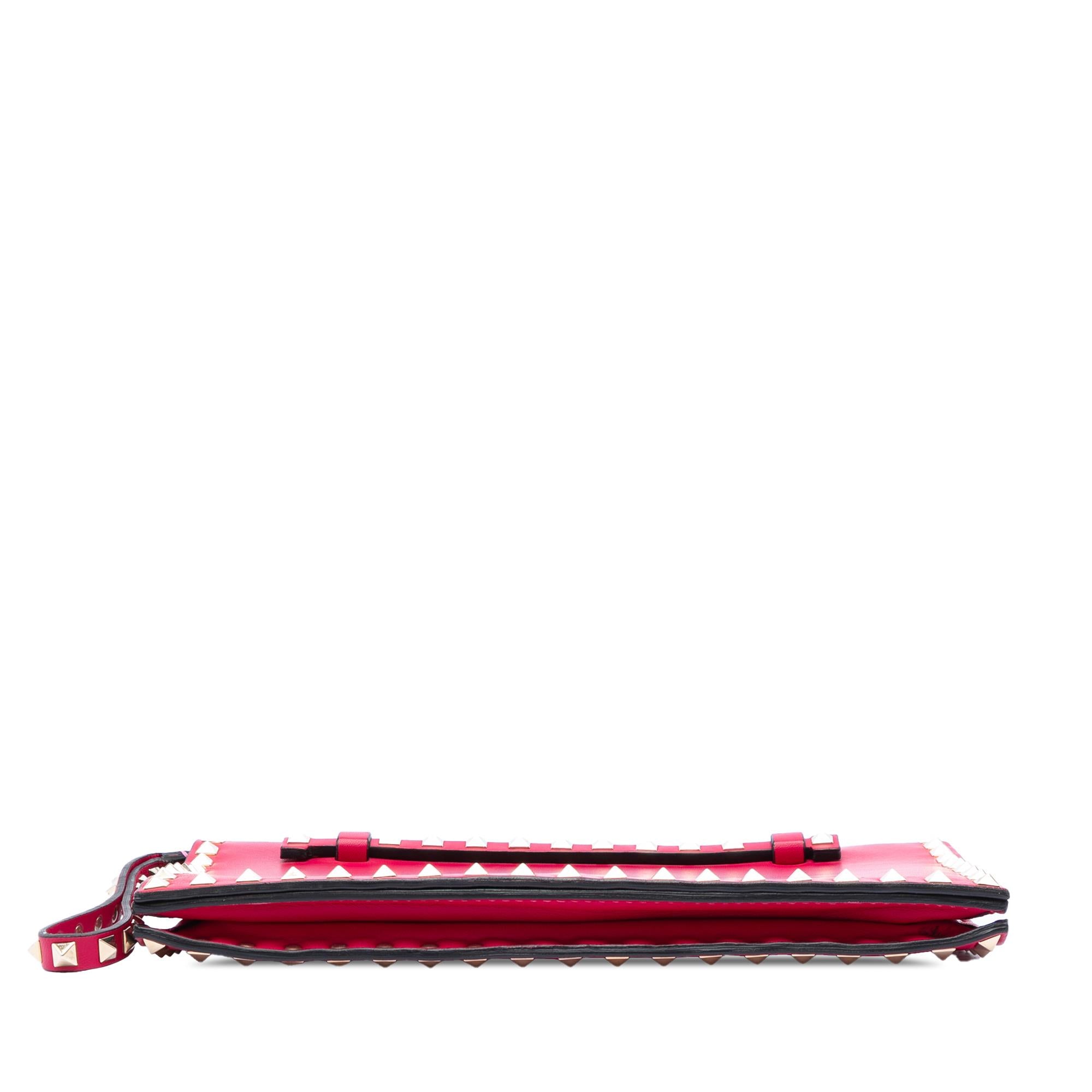 Valentino Leather Rockstud Flap Clutch