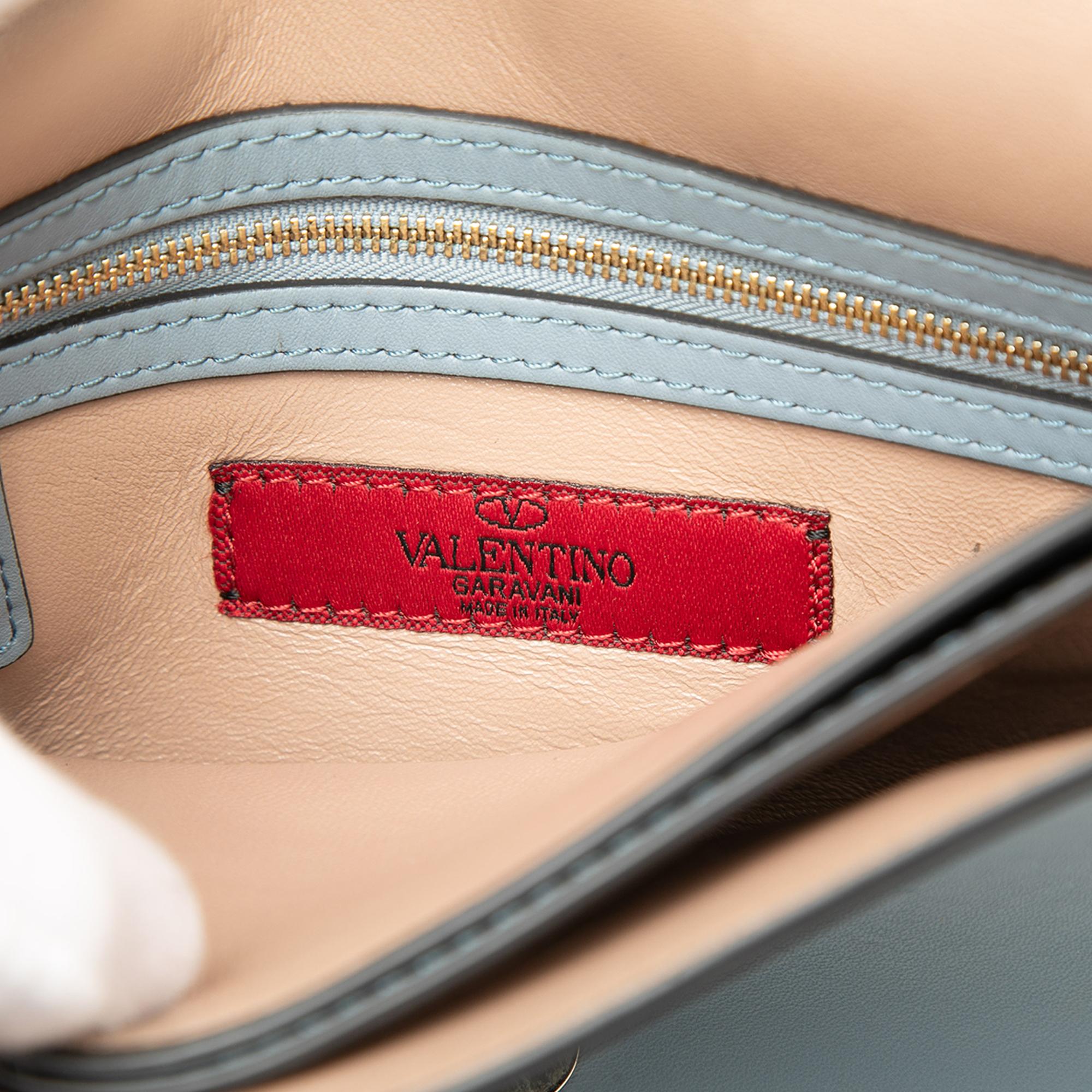 Valentino Leather Rockstud Flap Clutch