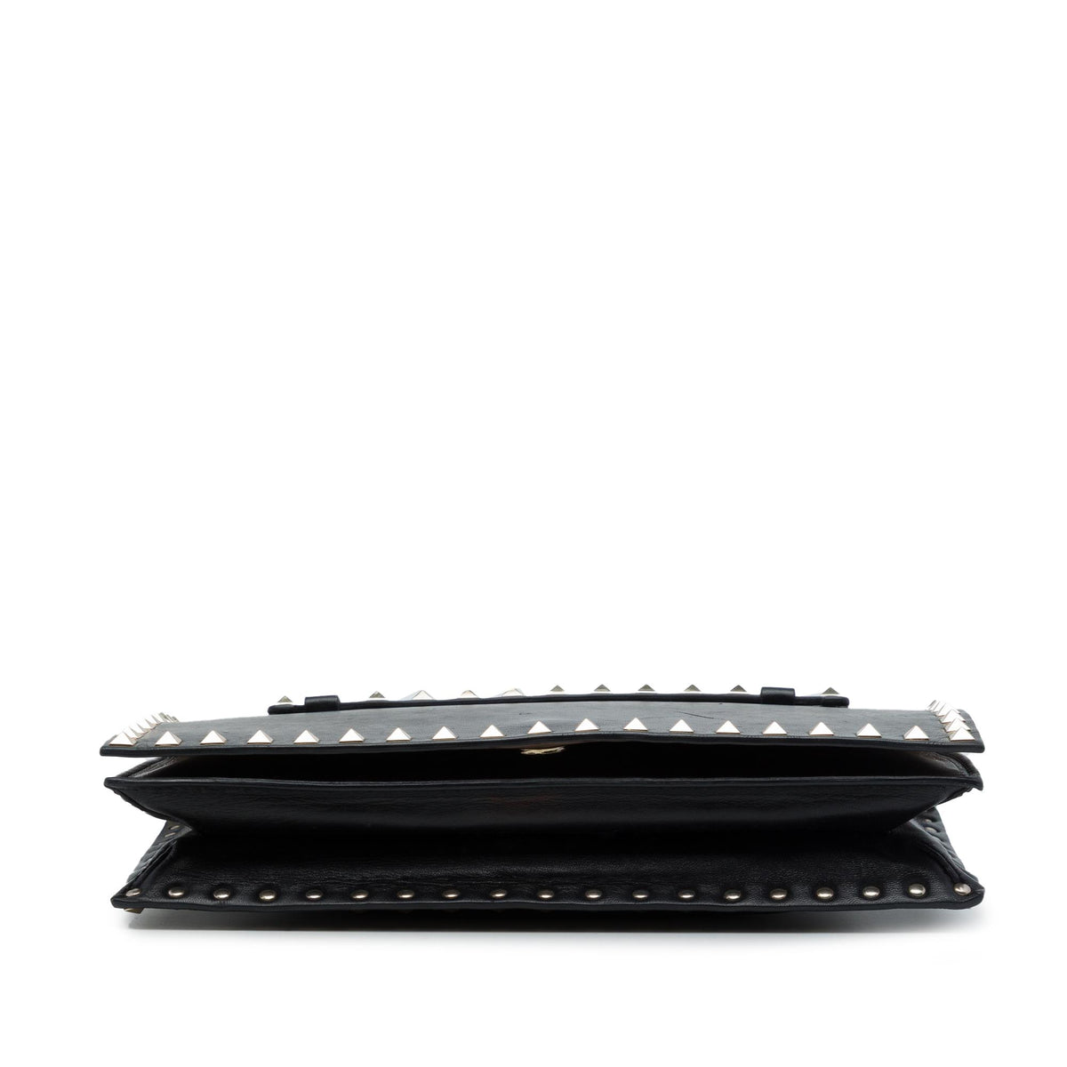 Valentino Leather Rockstud Flap Clutch