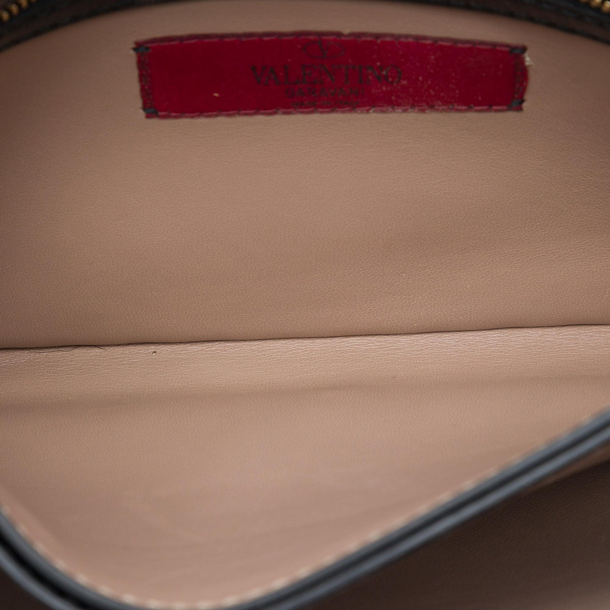 Valentino Leather Rockstud Flap Clutch
