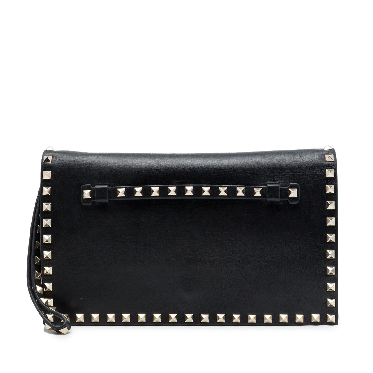 Valentino Leather Rockstud Flap Clutch