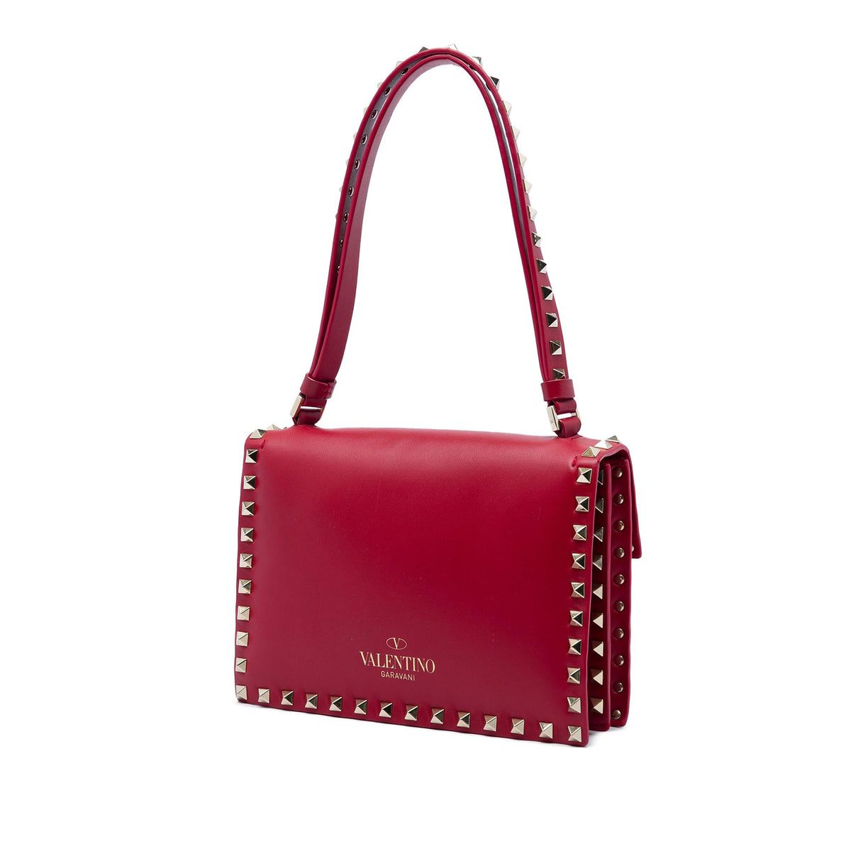 Valentino Leather Rockstud Flap Shoulder Bag