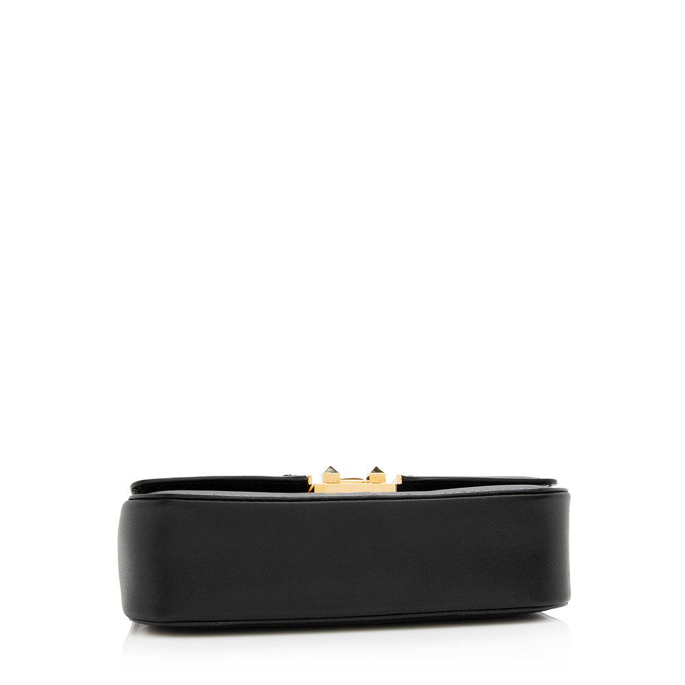 Valentino Leather Rockstud Glam Lock Shoulder Bag (SHF-20905)