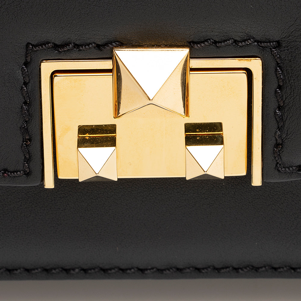 Valentino Leather Rockstud Glam Lock Shoulder Bag (SHF-20905)