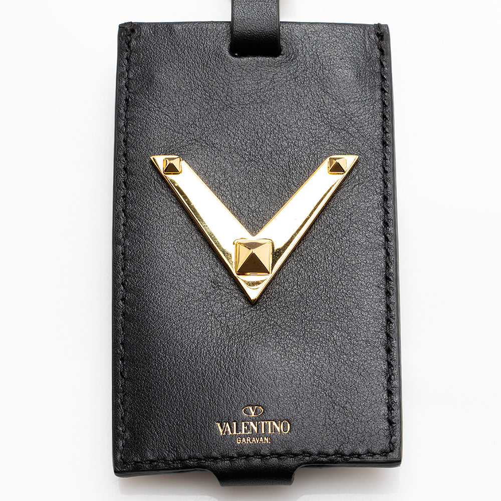 Valentino Leather Rockstud Glam Lock Shoulder Bag (SHF-20905)