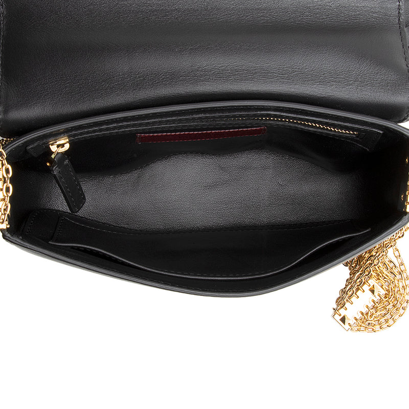 Valentino Leather Rockstud Glam Lock Shoulder Bag (SHF-20905)