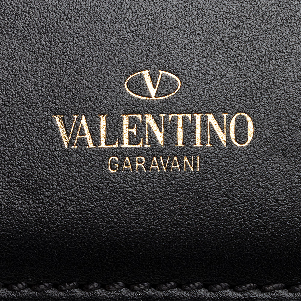 Valentino Leather Rockstud Glam Lock Shoulder Bag (SHF-20905)