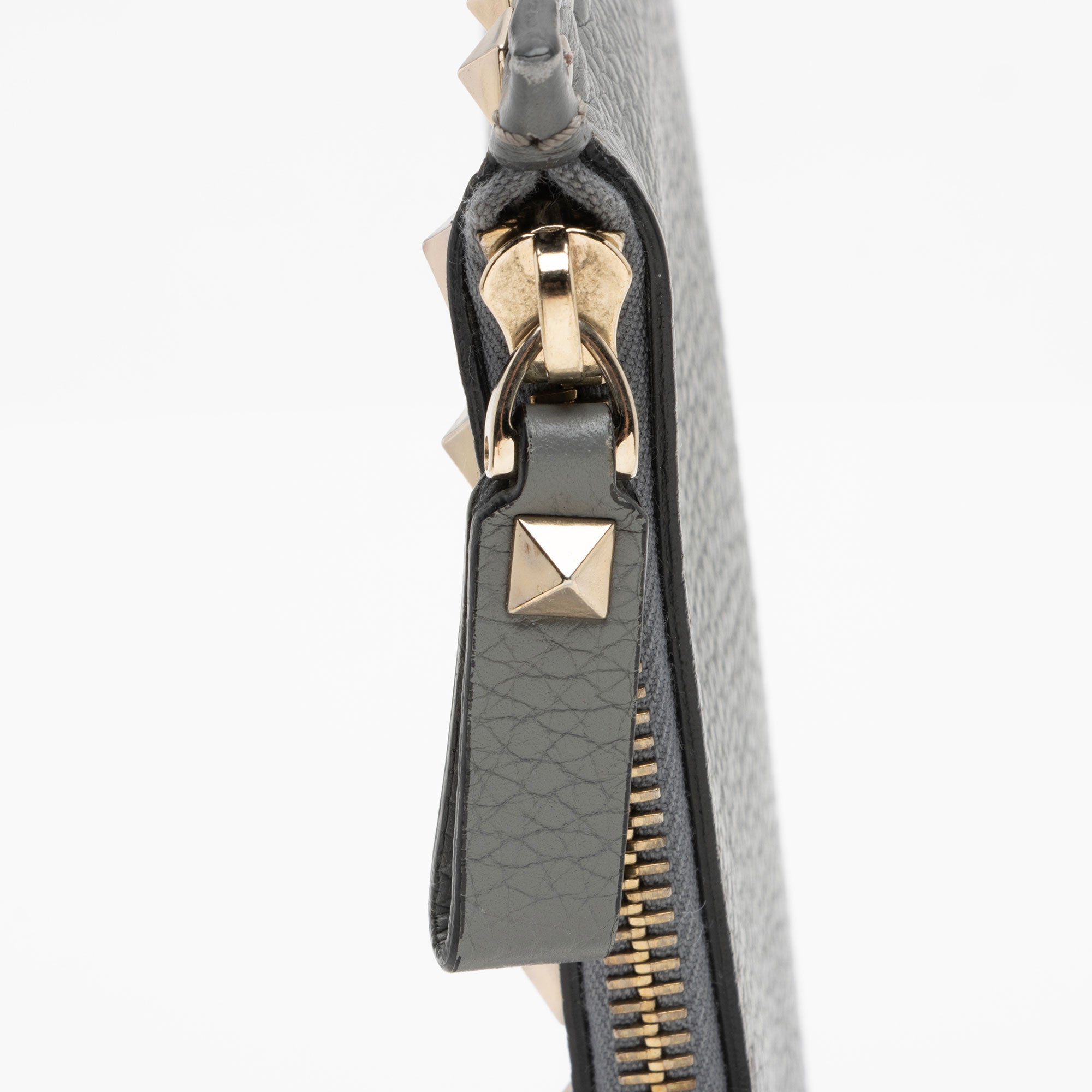 Valentino Leather Rockstud Large Flat Clutch