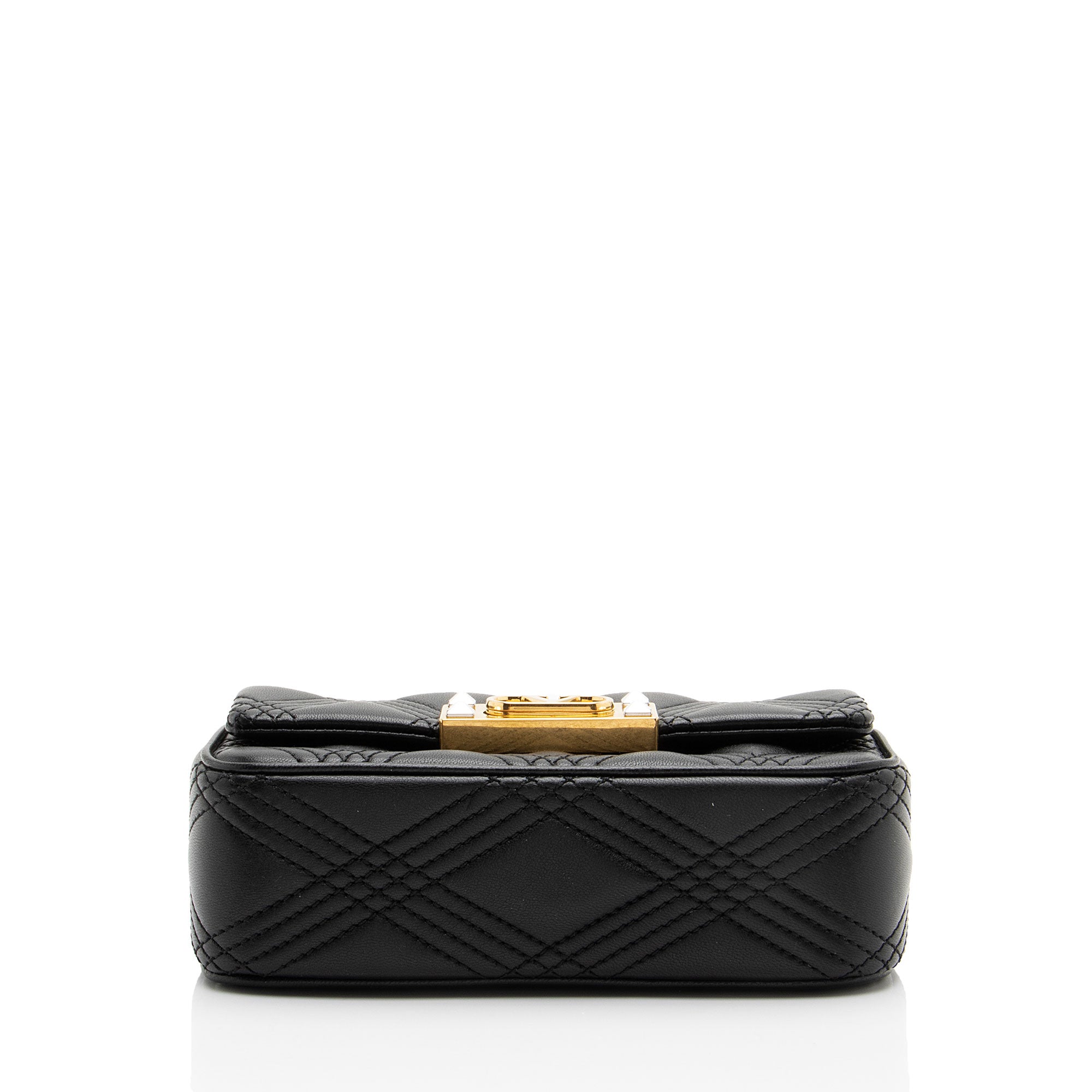 Valentino Leather Rockstud Quiltie 67 Small Shoulder Bag