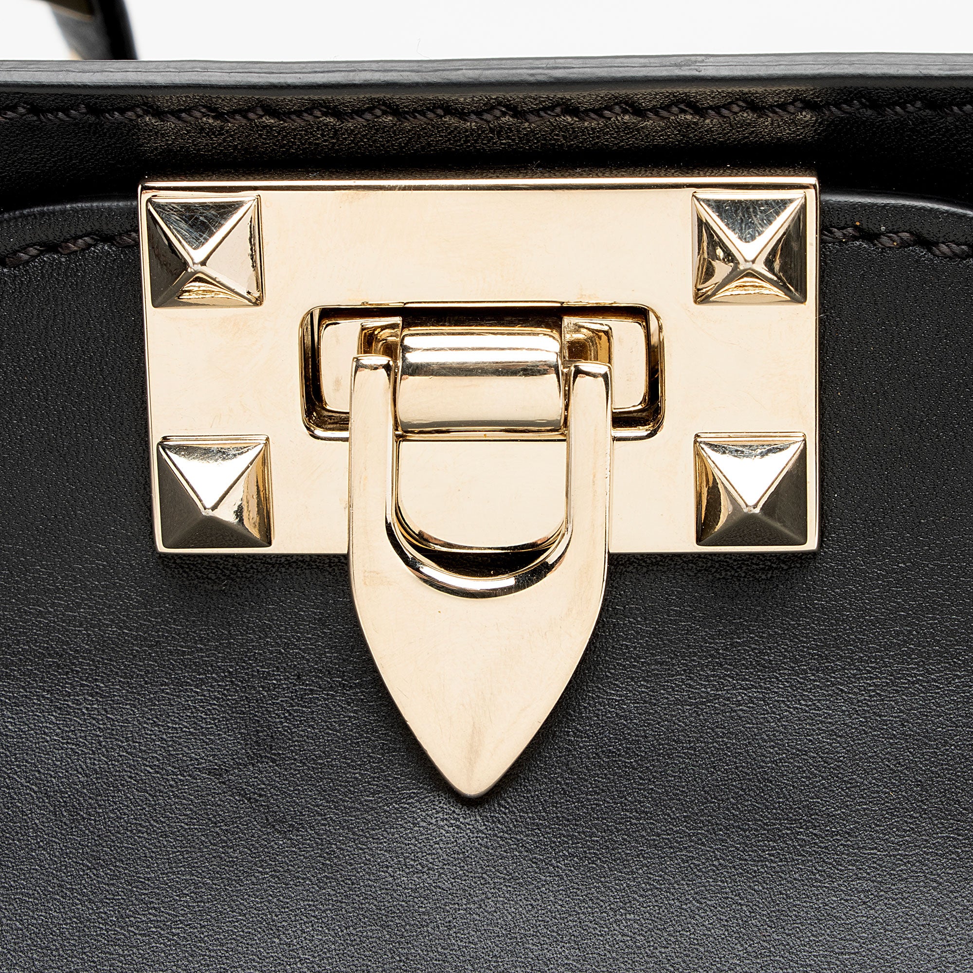 Valentino Leather Rockstud Small Tote (SHF-oEYL8h)