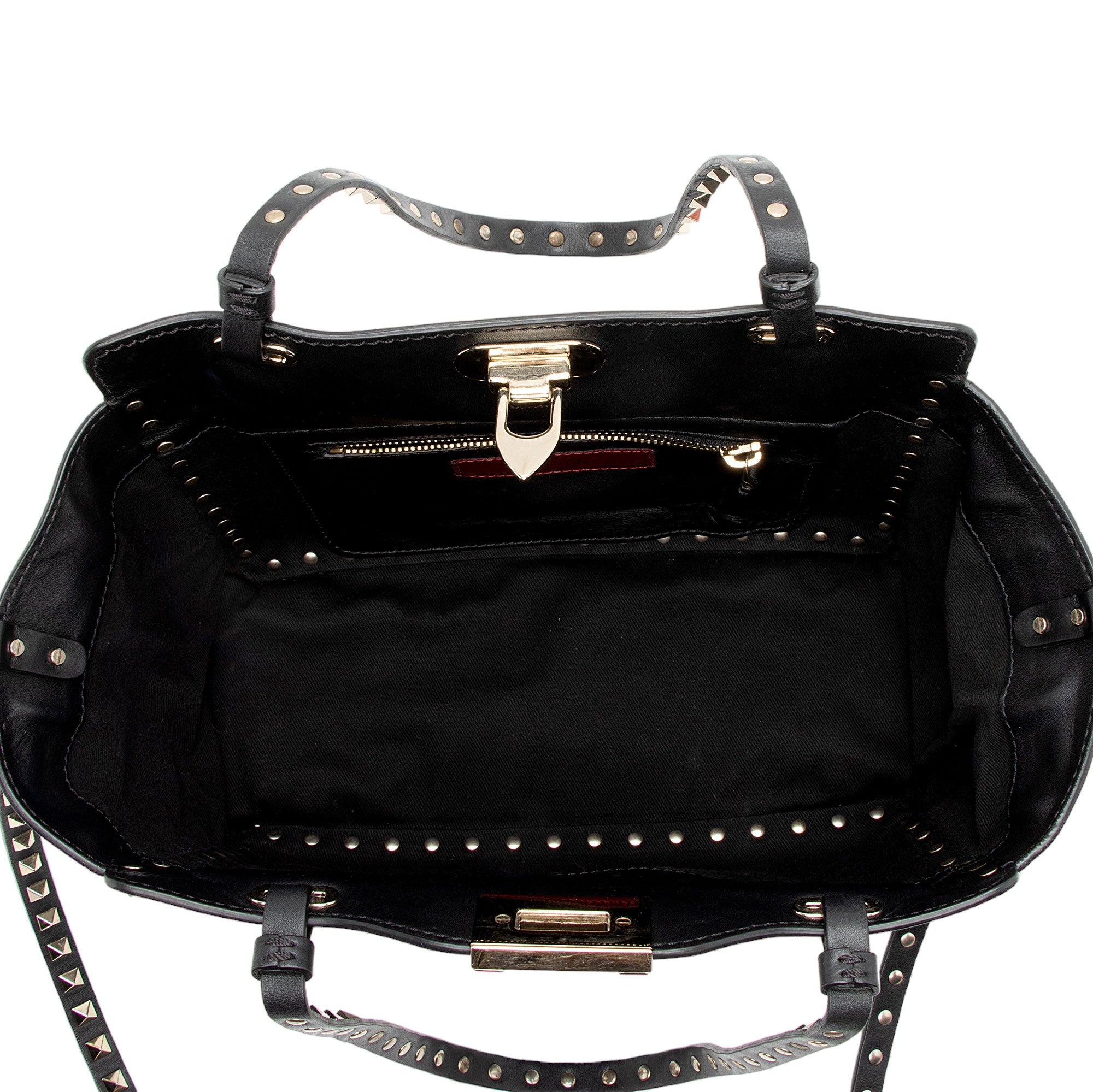 Valentino Leather Rockstud Small Tote (SHF-oEYL8h)