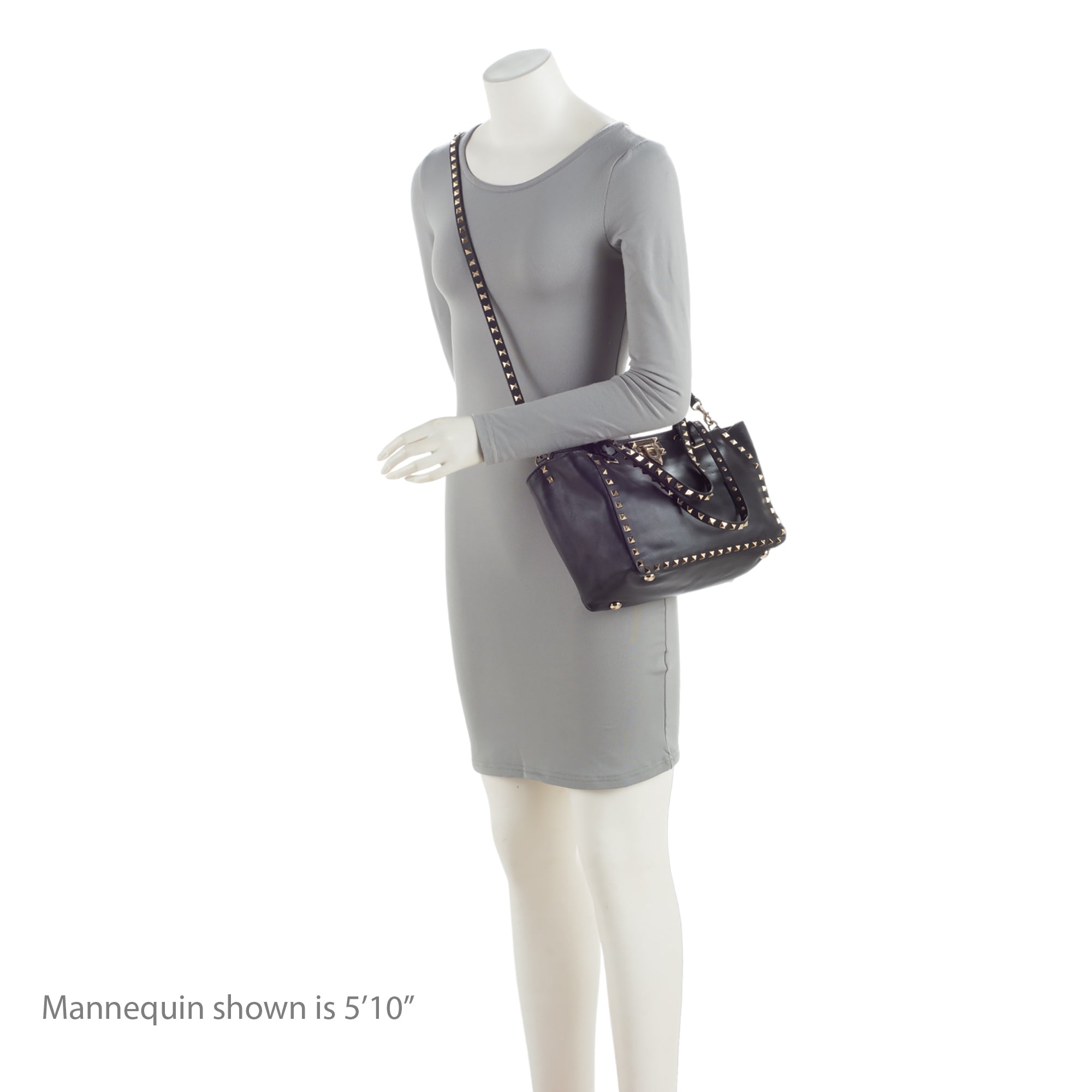 Valentino Leather Rockstud Small Tote (SHF-oEYL8h)