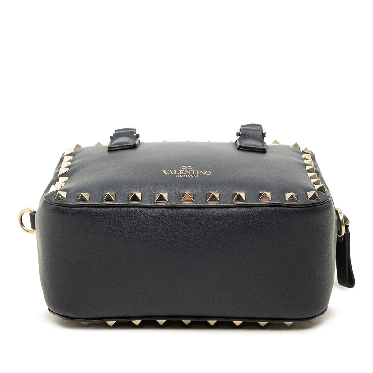 Valentino Leather Rockstud Top Handle Bag