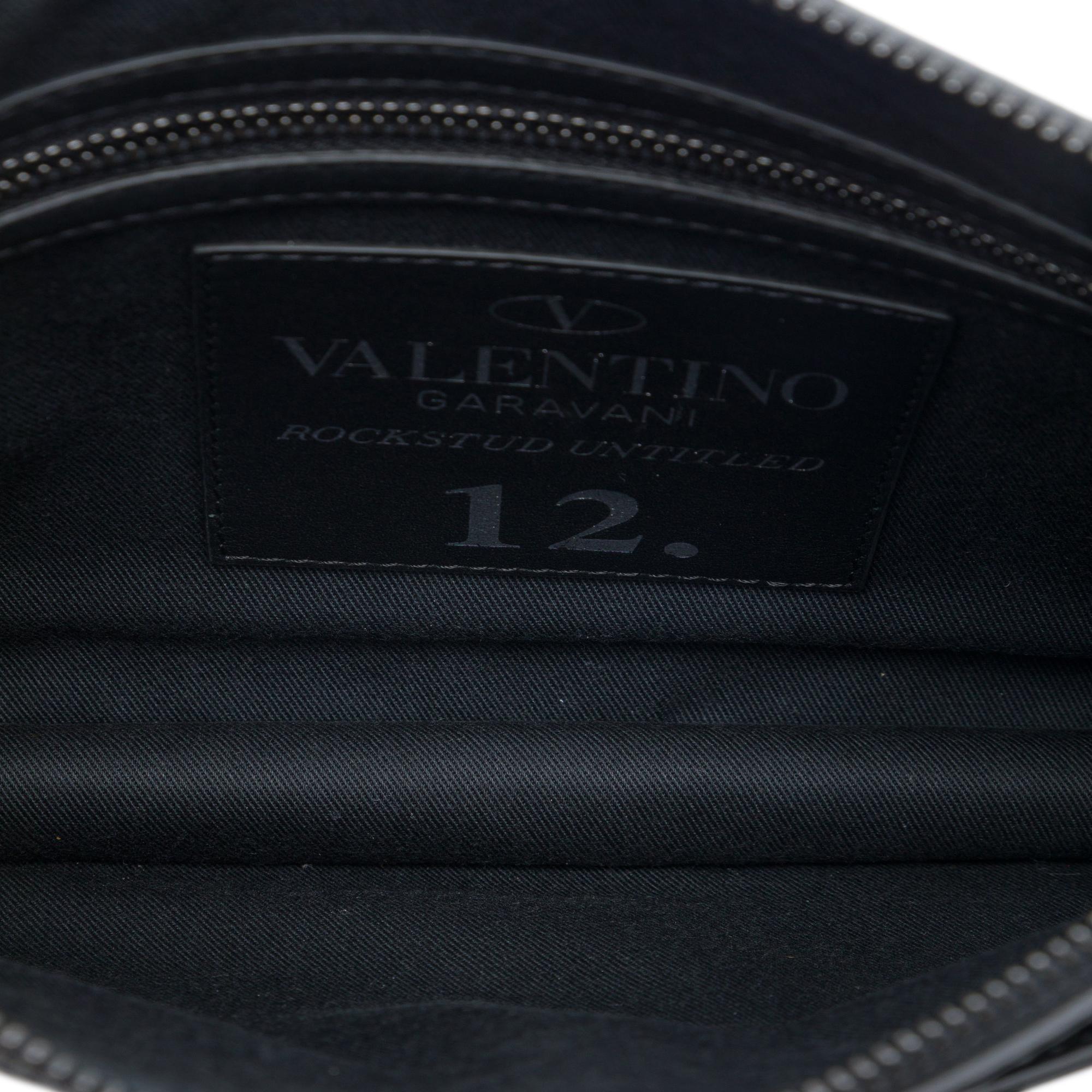 Valentino Leather Rockstud Untitled Wristlet Clutch