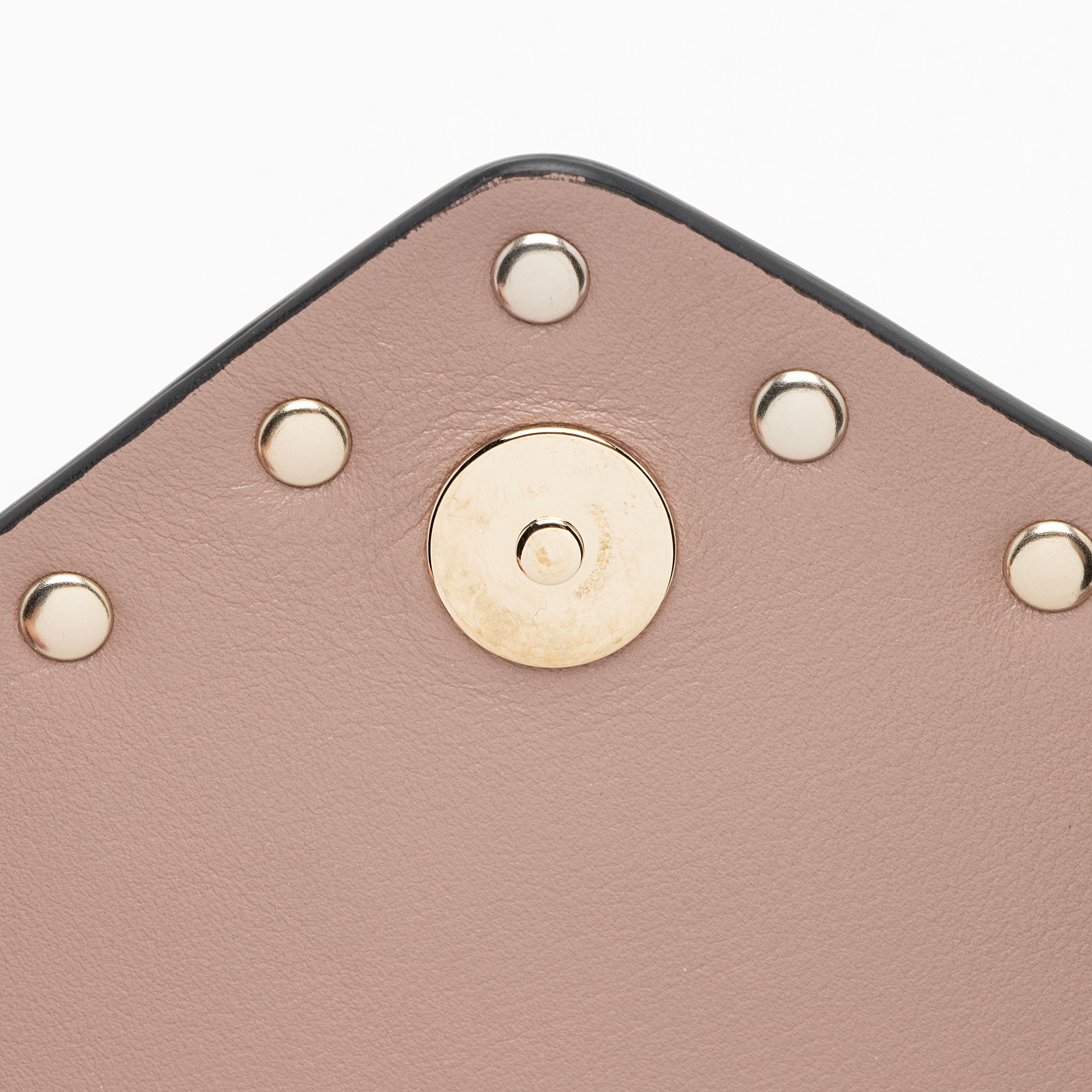 Valentino Leather Rockstud V-Flap Wristlet