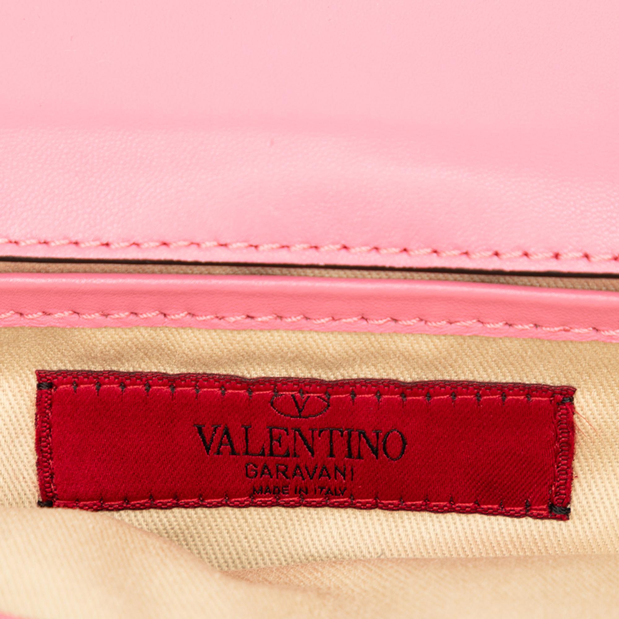 Valentino Leather Rockstud Va Va Voom Clutch on Chain