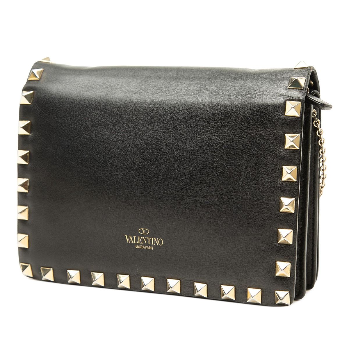 Valentino Leather Rockstud Wallet On Chain
