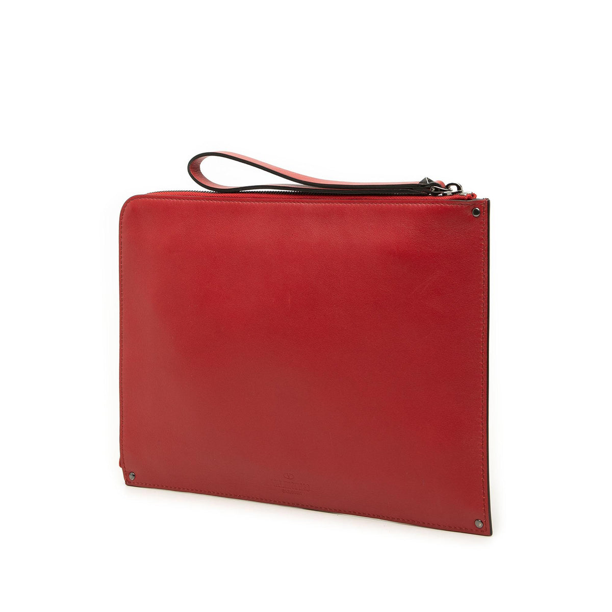 Valentino Leather Rockstud Wristlet Clutch