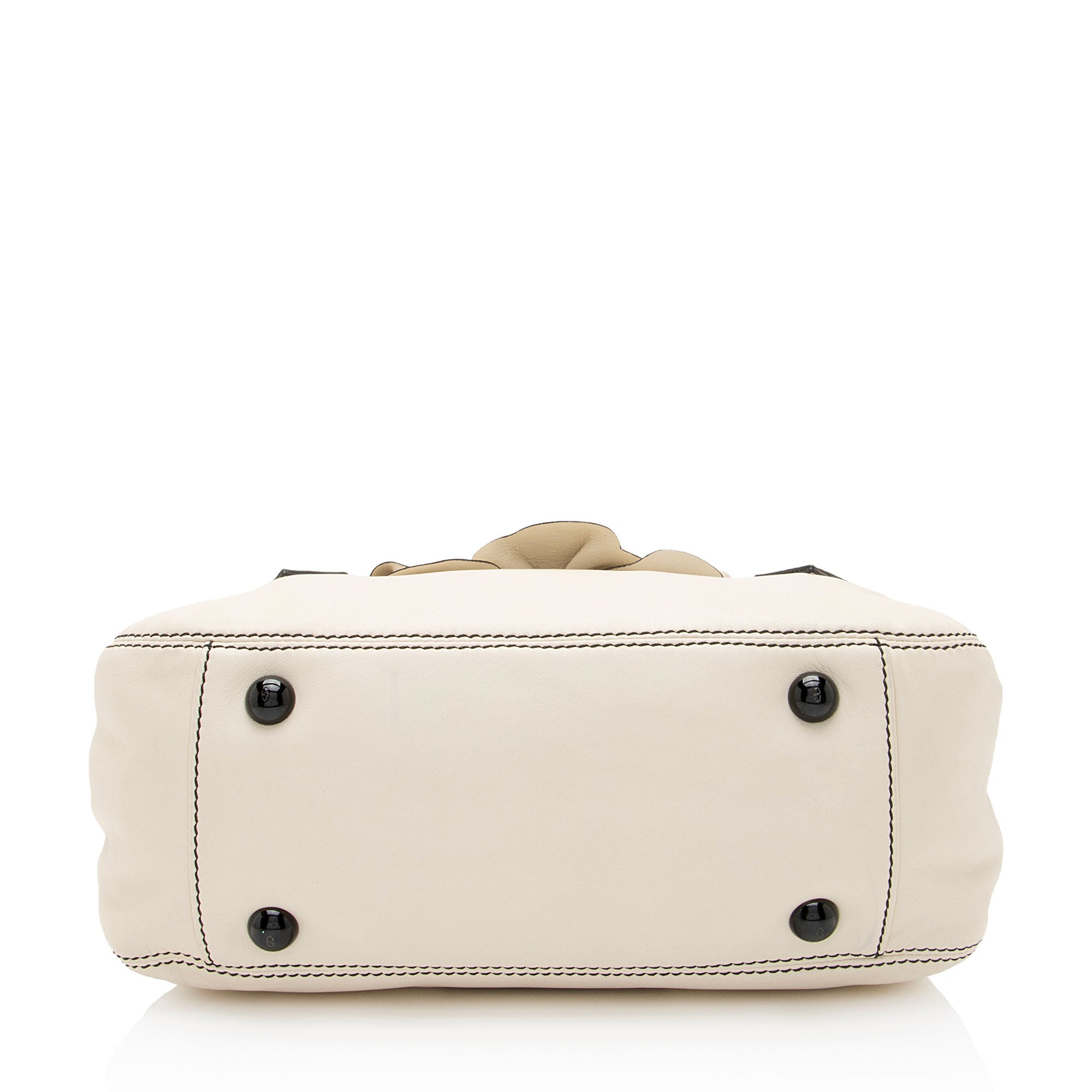 Valentino Leather Ruffle Satchel (SHF-FhNS97)