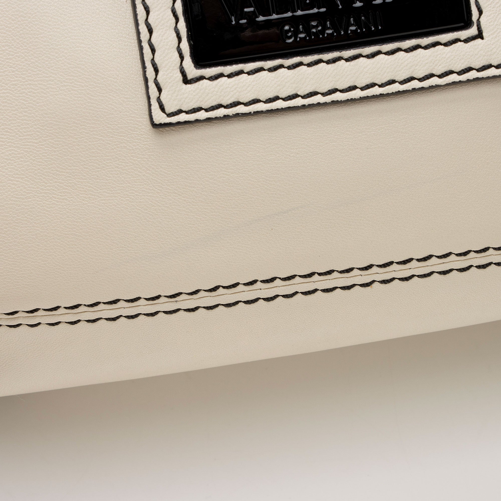 Valentino Leather Ruffle Satchel (SHF-FhNS97)