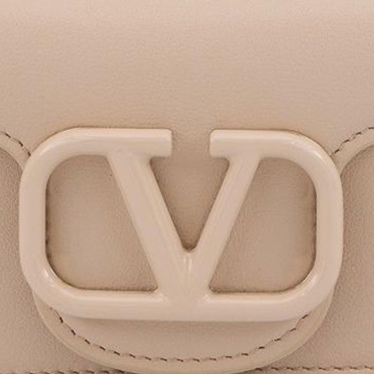 Valentino Leather VLogo Card Case on Chain