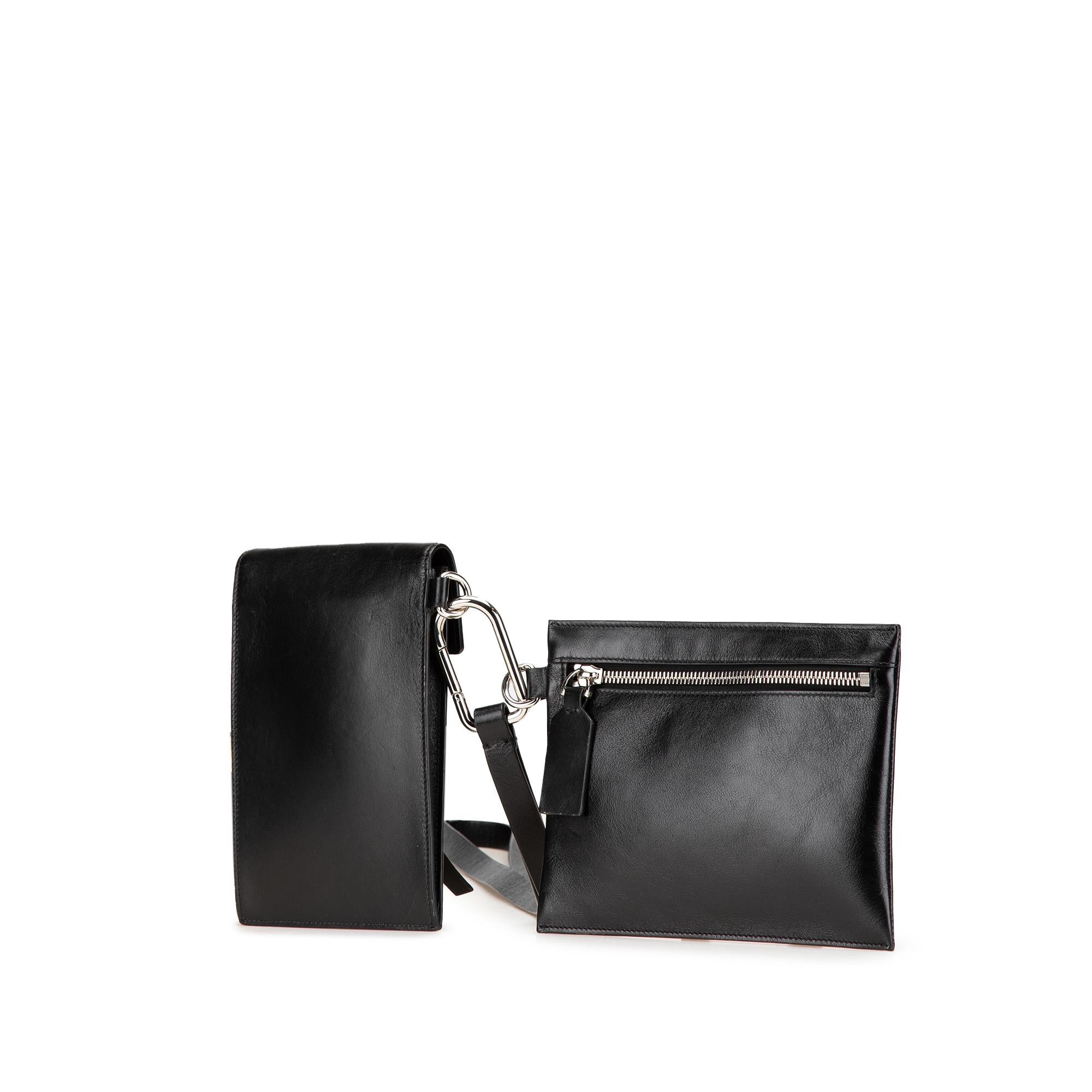 Valentino Leather VRing Neck Pouch