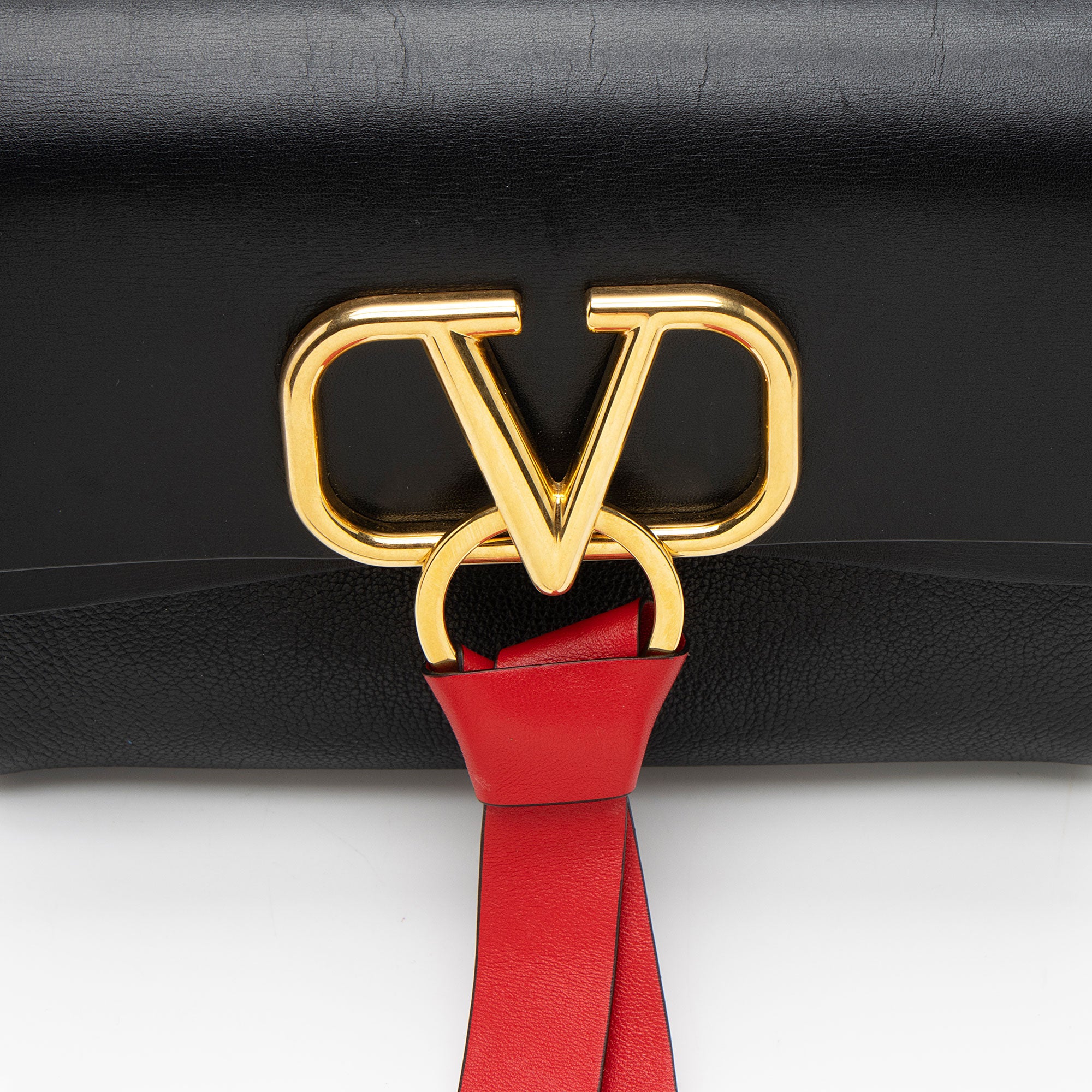 Valentino Leather Vring Shoulder Bag