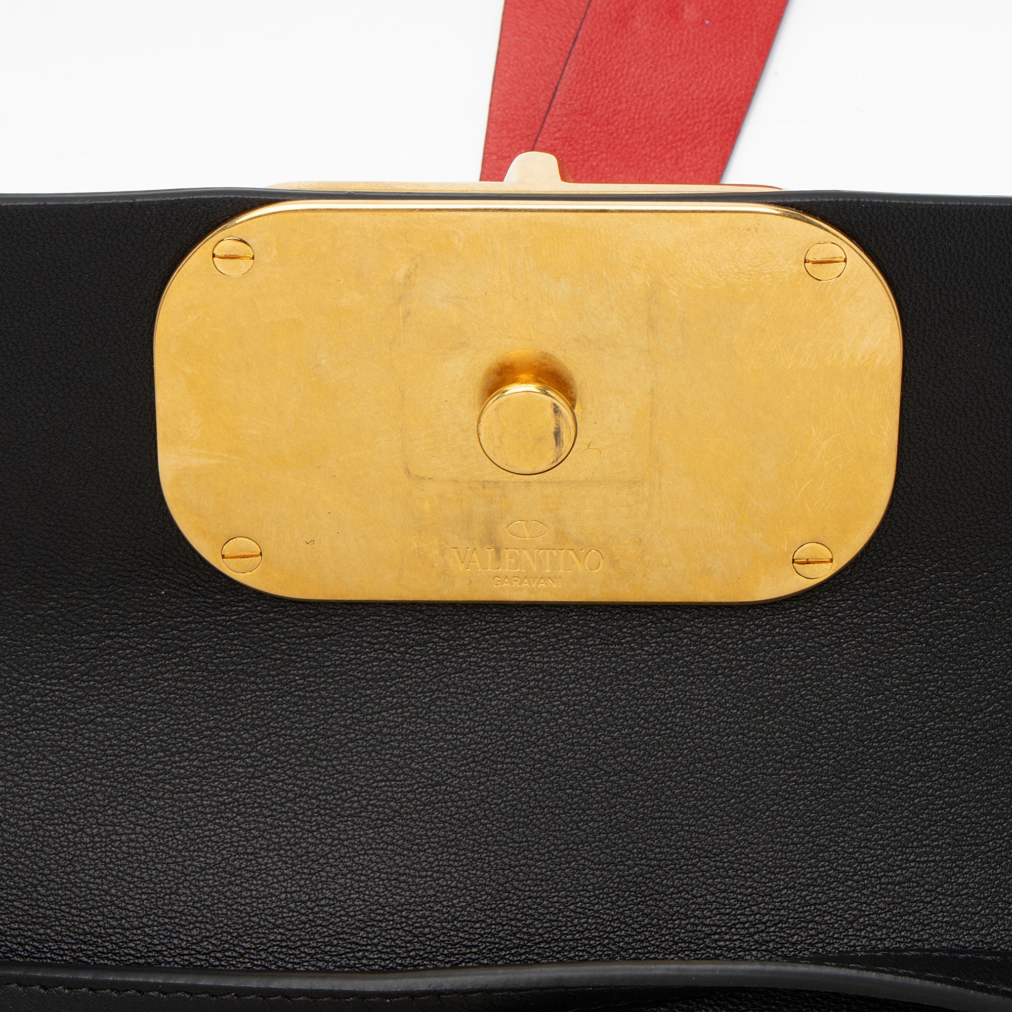 Valentino Leather Vring Shoulder Bag