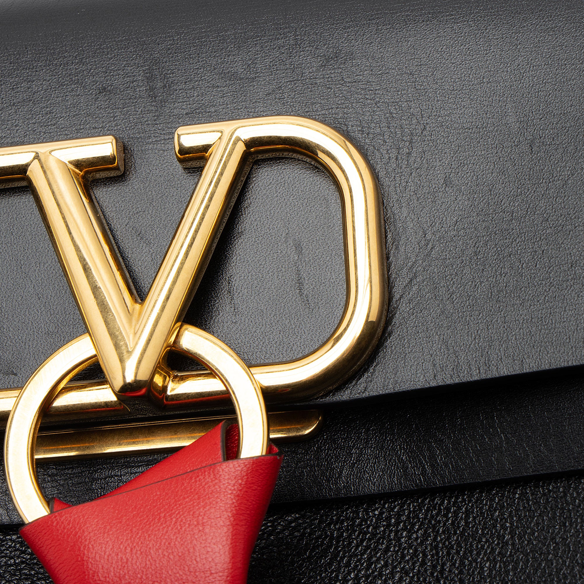Valentino Leather Vring Shoulder Bag